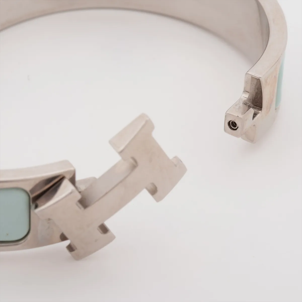 Click H Fan FI0147 Bangle, Metal, Silver x Blue. Shows signs of wear, — view 5