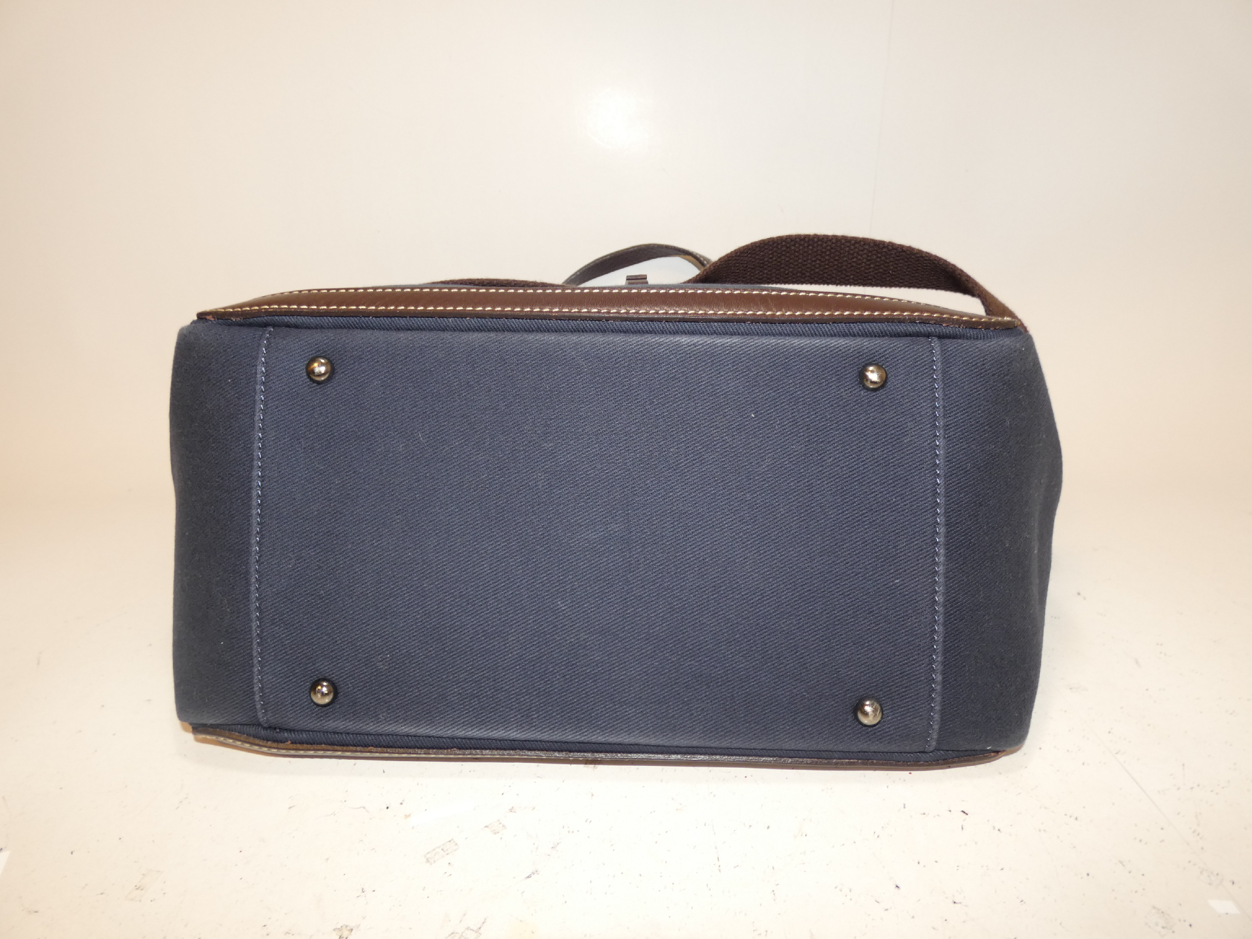 2-way Front Logo Canvas Leather Hand Tote Bag — view 5