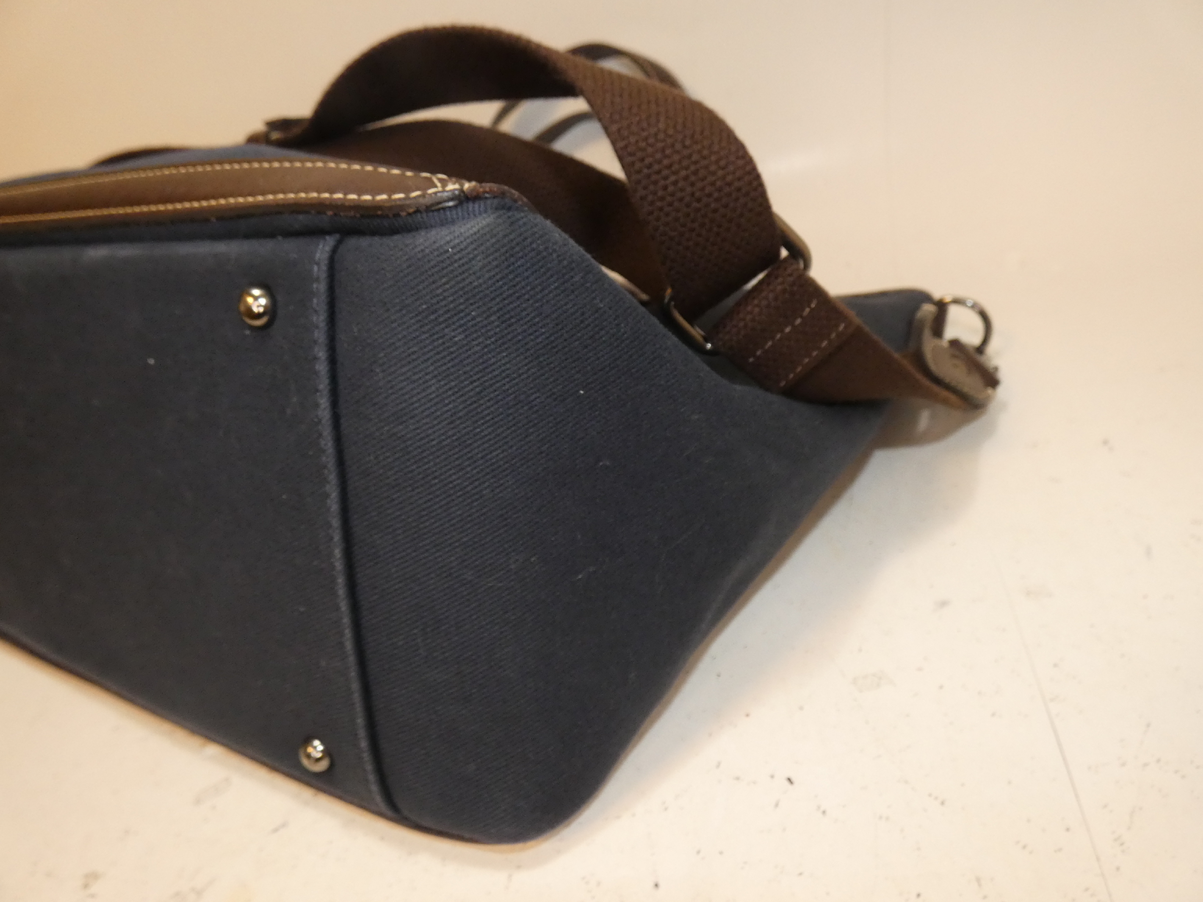 2-way Front Logo Canvas Leather Hand Tote Bag — view 7