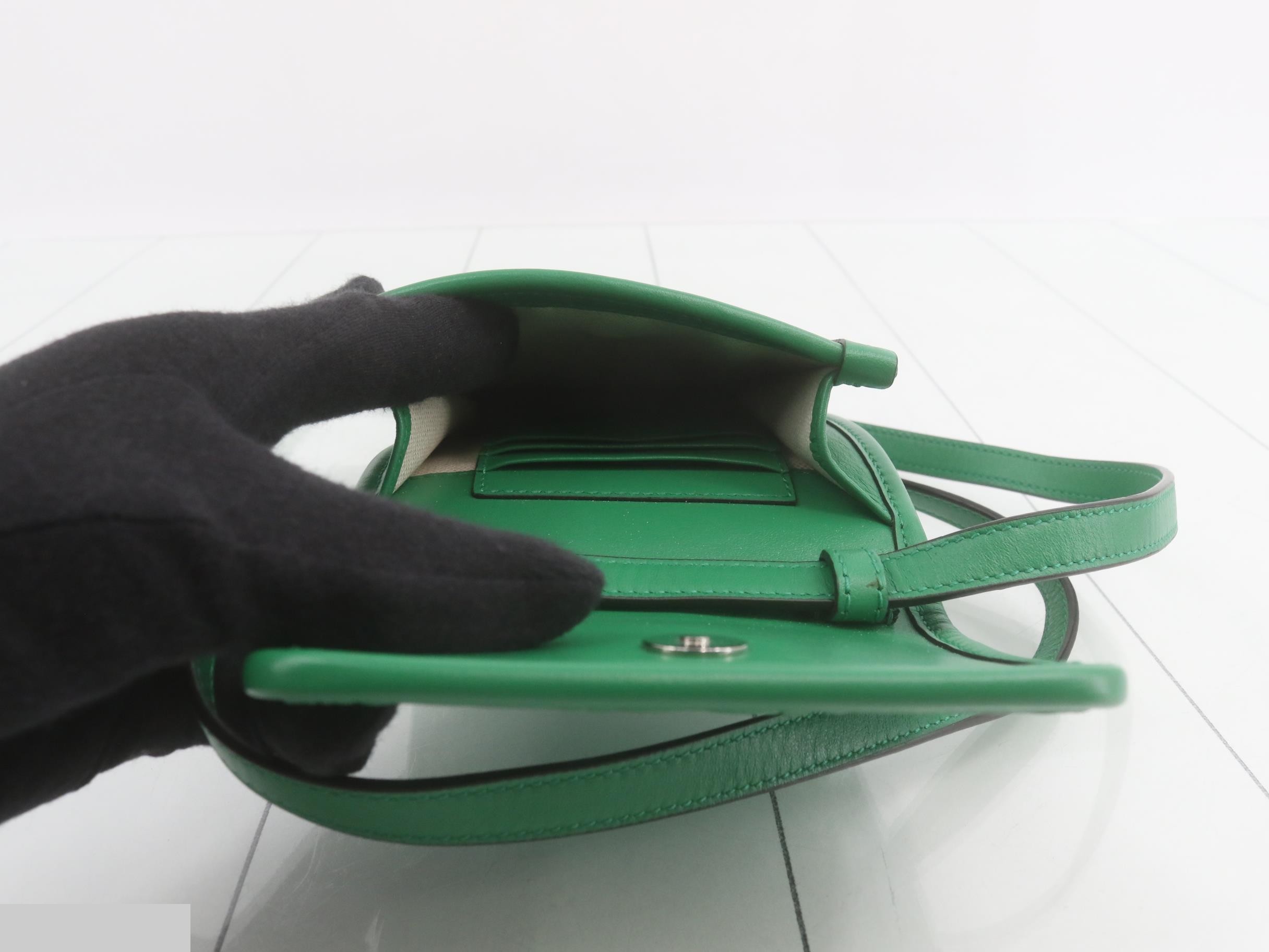 GG Embossed Leather Mini Flap Green — view 4