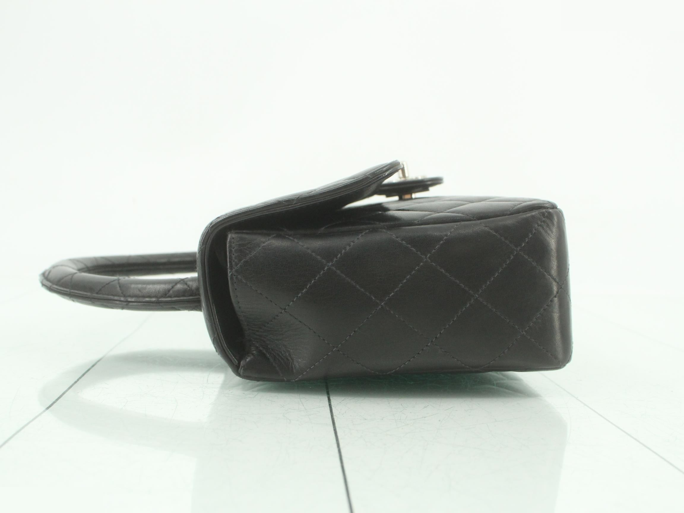 Matelassé Classic Top Handle Lambskin Black Silver Hardware 4 Series W25 — view 4