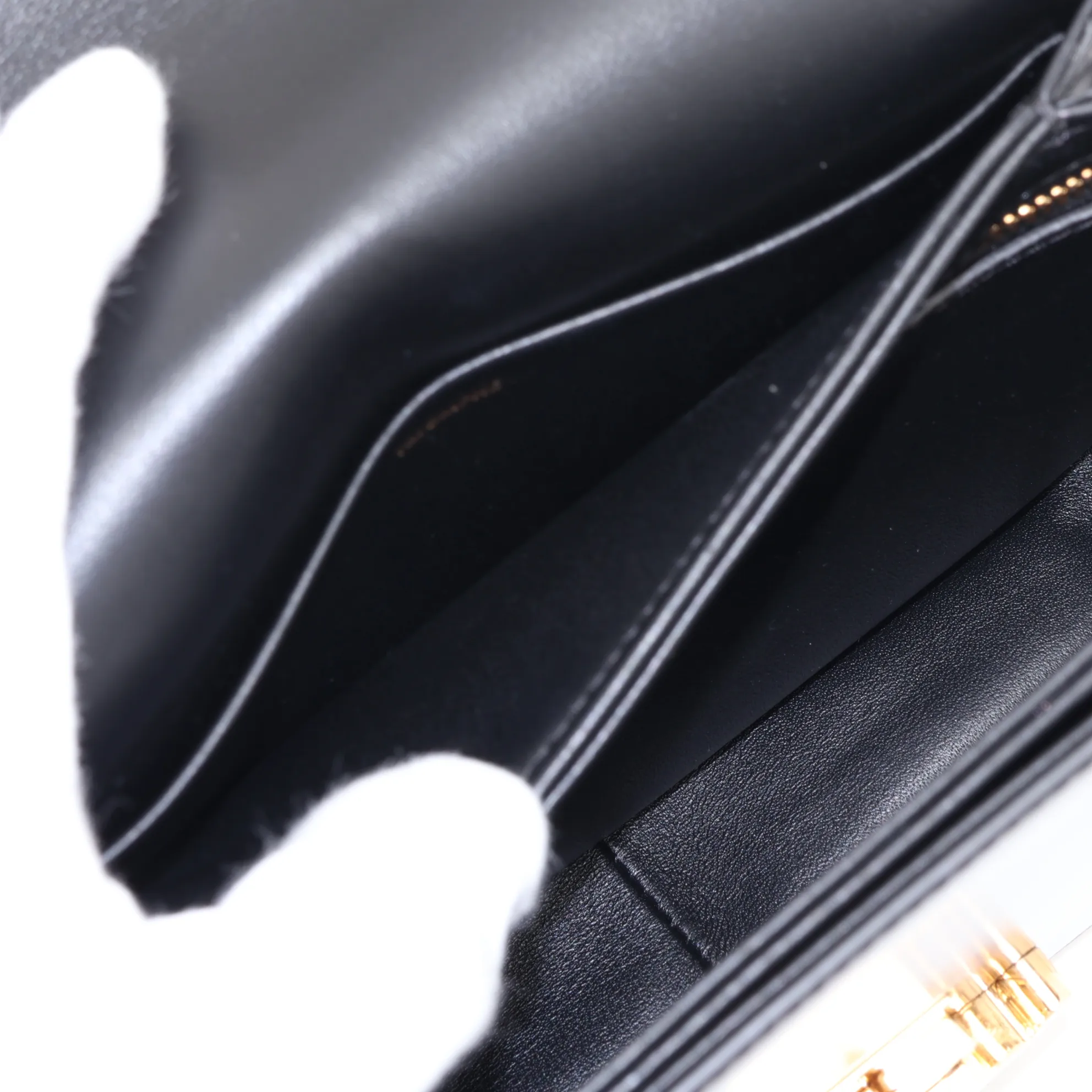 Triomphe Teen Leather Shoulder Bag, Black — view 9