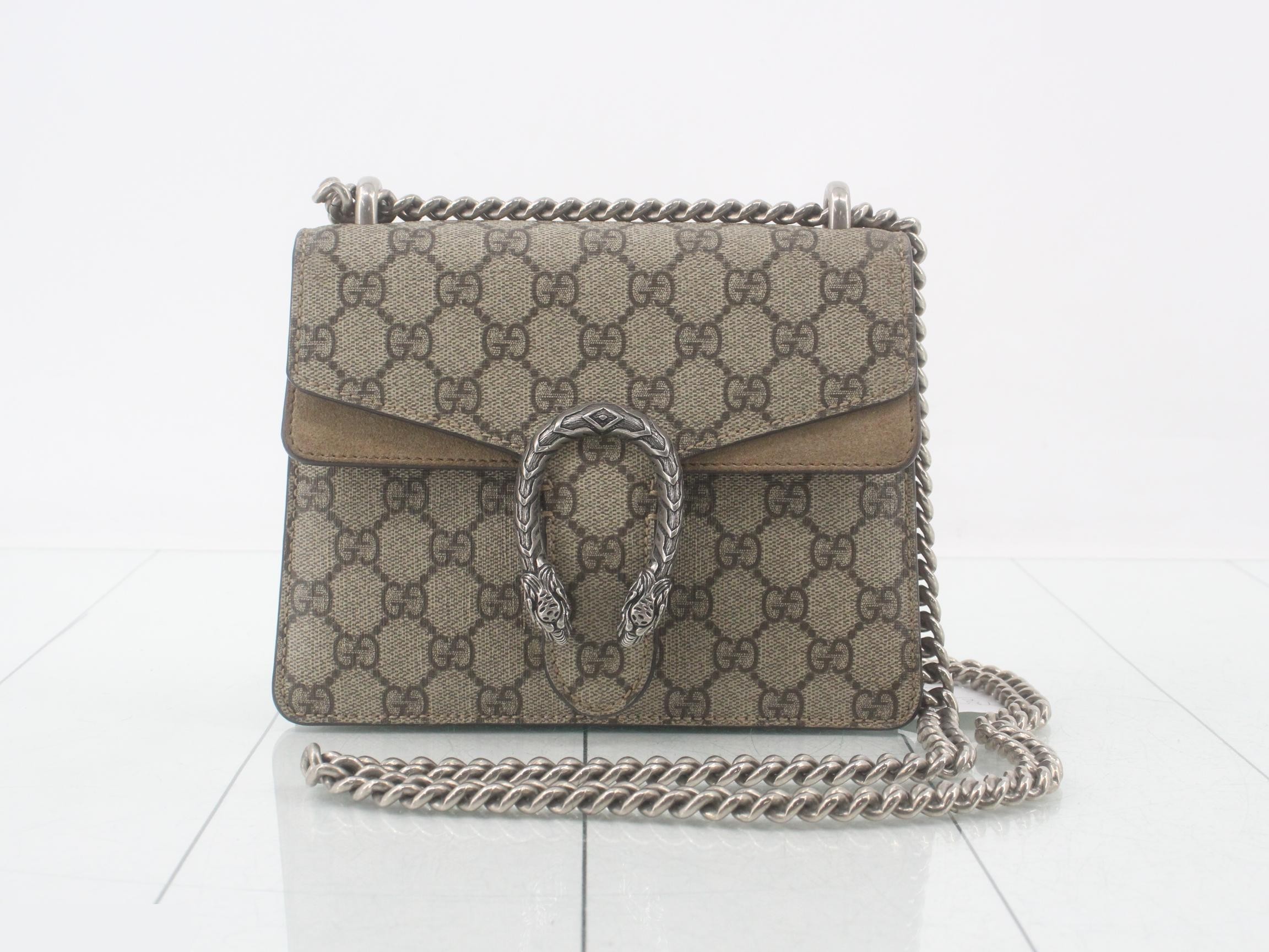 Dionysus GG Supreme Suede Chain Shoulder Bag