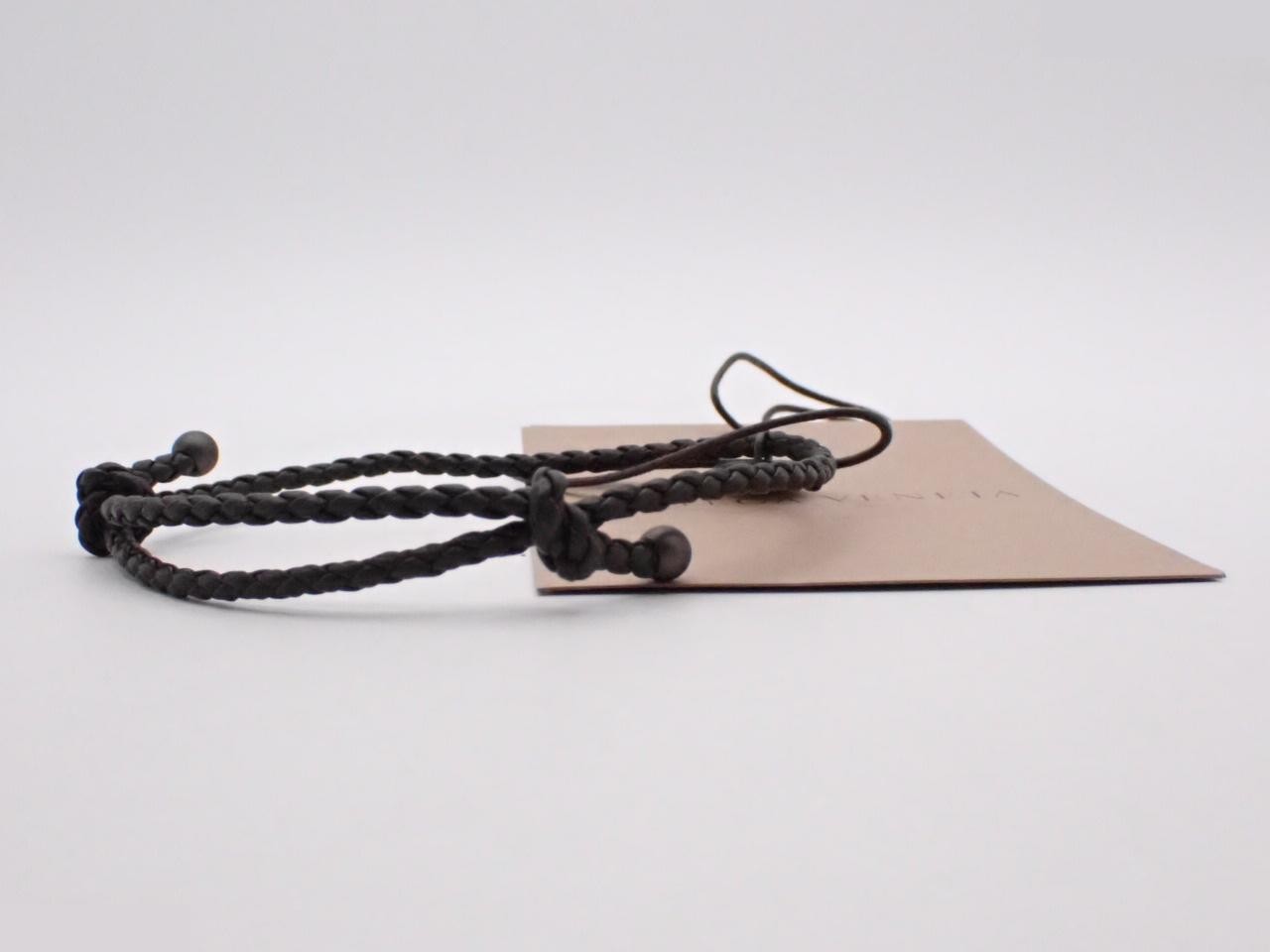 Double Intrecciato Bracelet, Brown, Total Length Approx. 28cm — view 3
