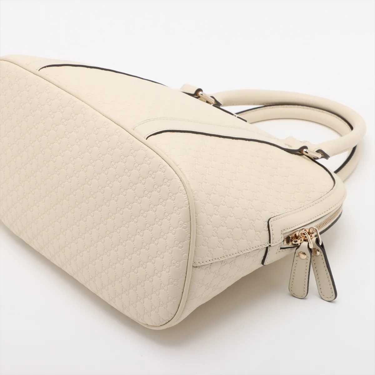 Micro Guccisima Leather 2WAY Handbag Ivory 449663 Outlet — view 3