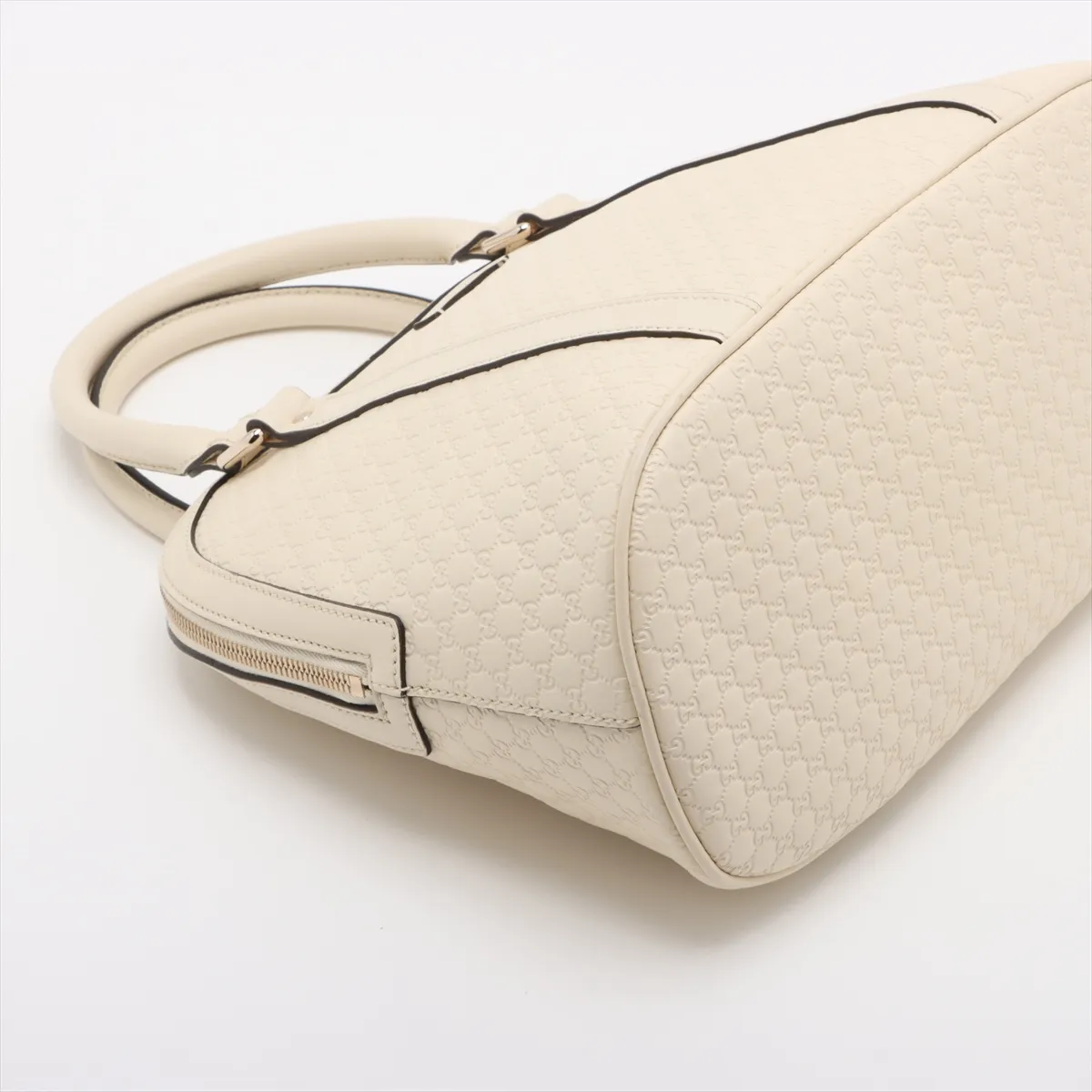 Micro Guccisima Leather 2WAY Handbag Ivory 449663 Outlet — view 4