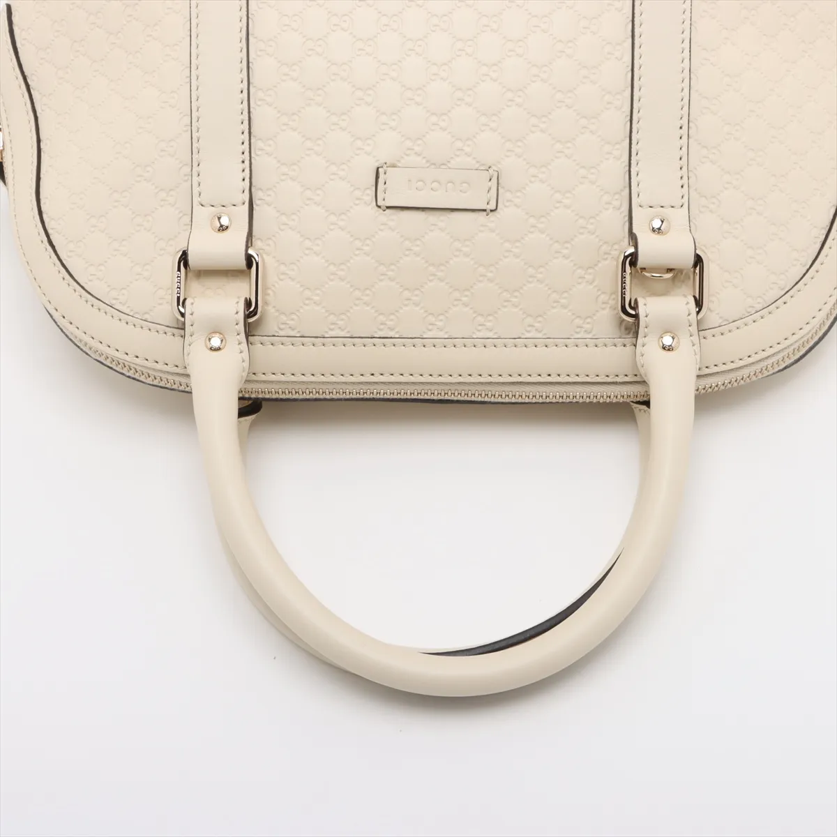 Micro Guccisima Leather 2WAY Handbag Ivory 449663 Outlet — view 5