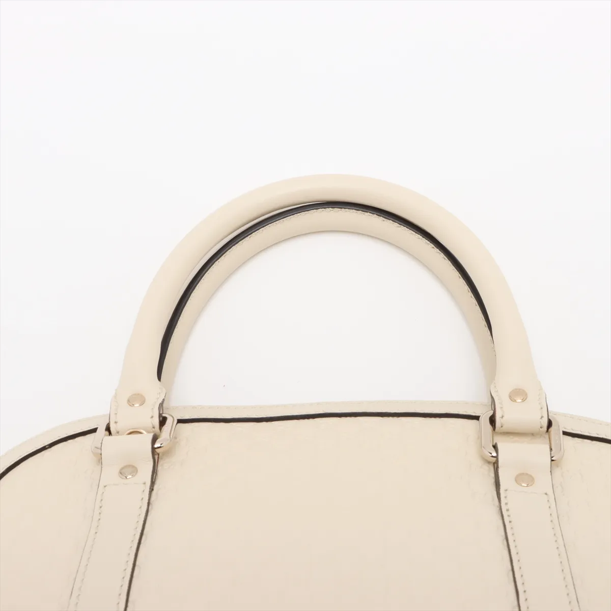 Micro Guccisima Leather 2WAY Handbag Ivory 449663 Outlet — view 6