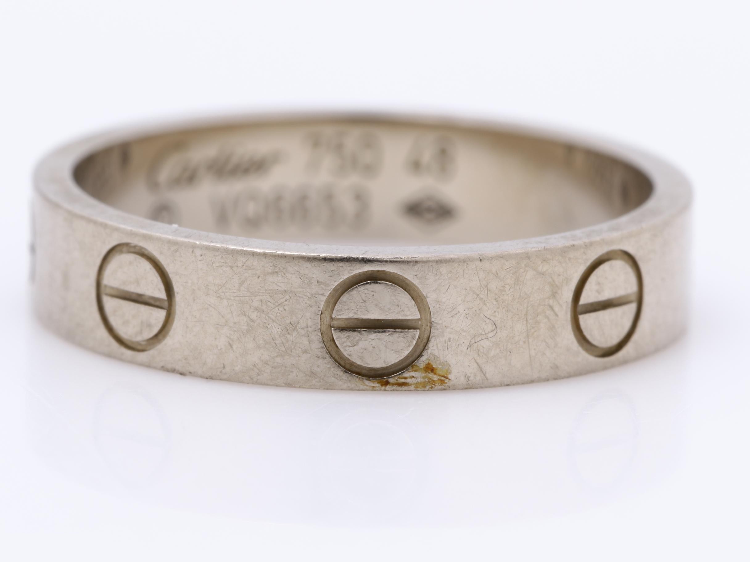 ring, 750WG, 3.2g, Mini Love Ring — view 2