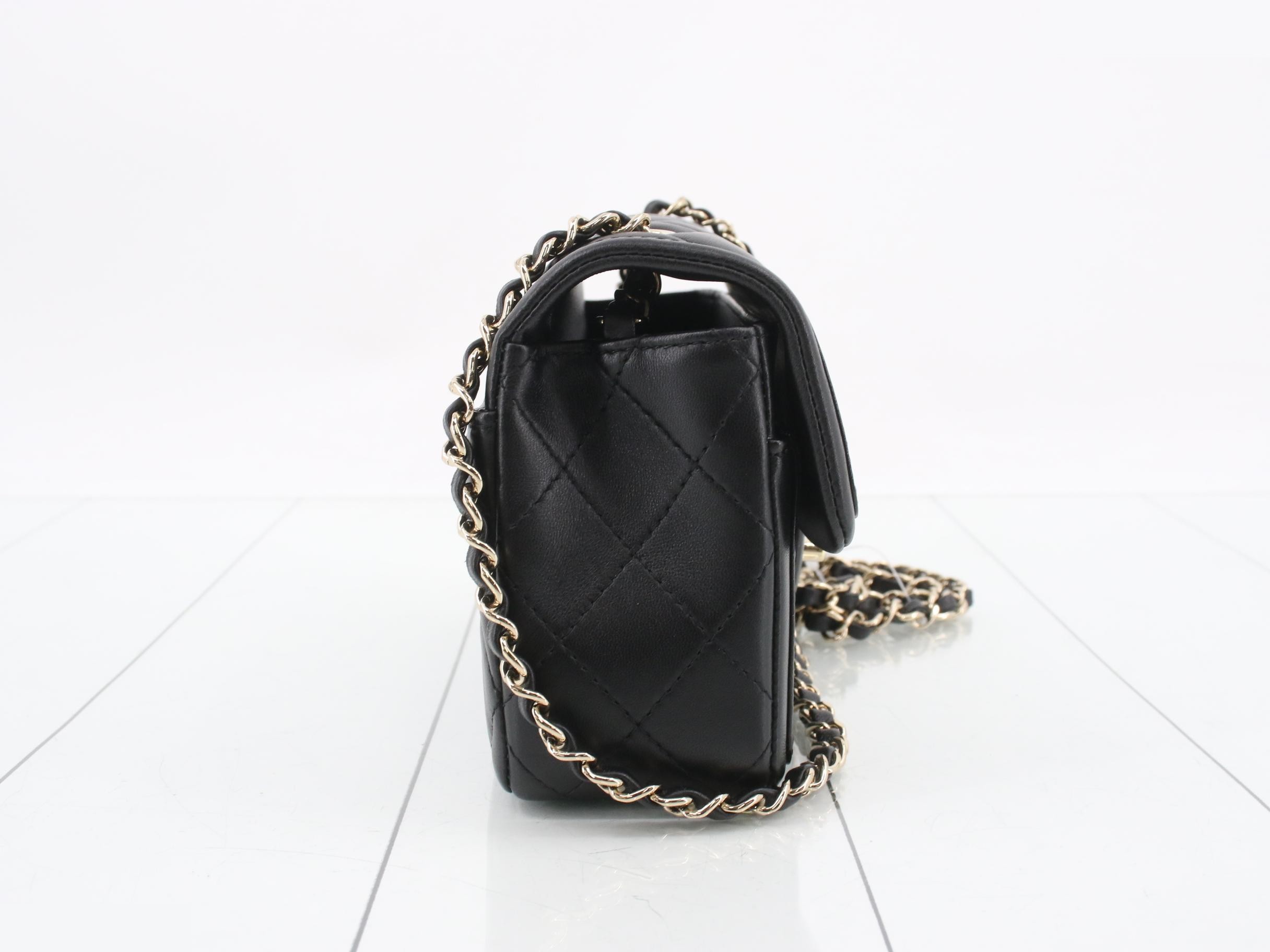 Matelassé 20, Black, Lambskin x Patent Leather — view 4