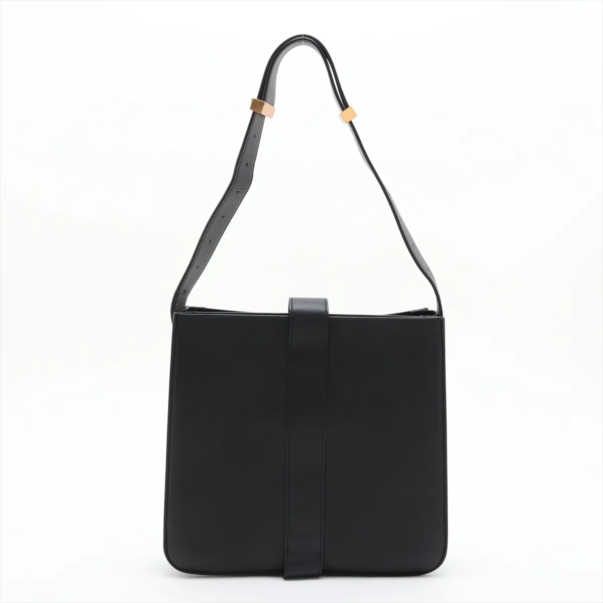 Marie Leather Shoulder Bag, Black — view 2