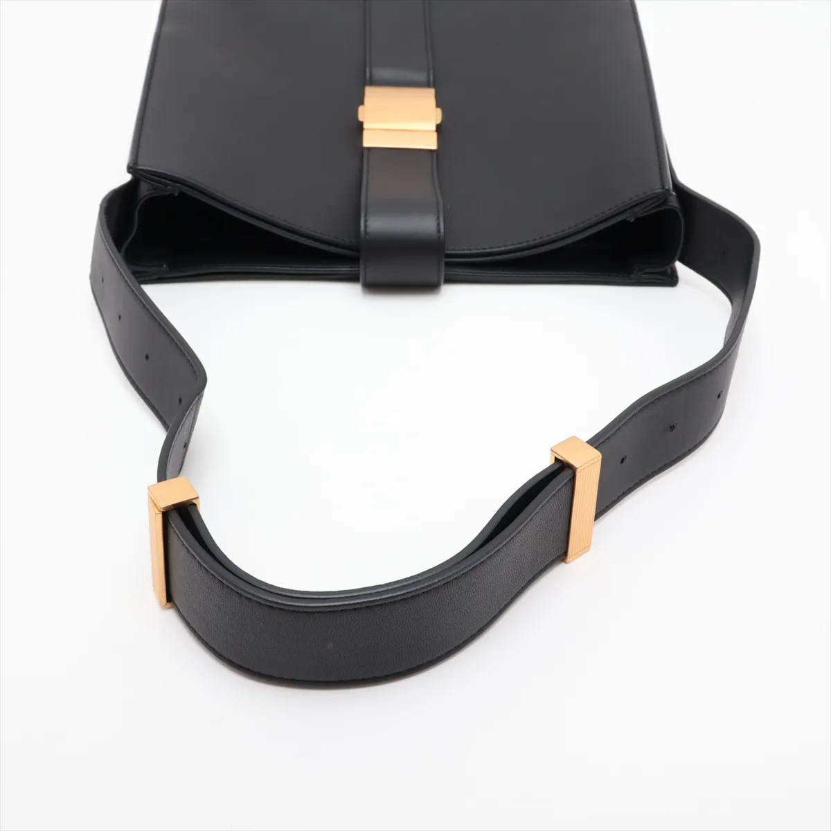 Marie Leather Shoulder Bag, Black — view 5