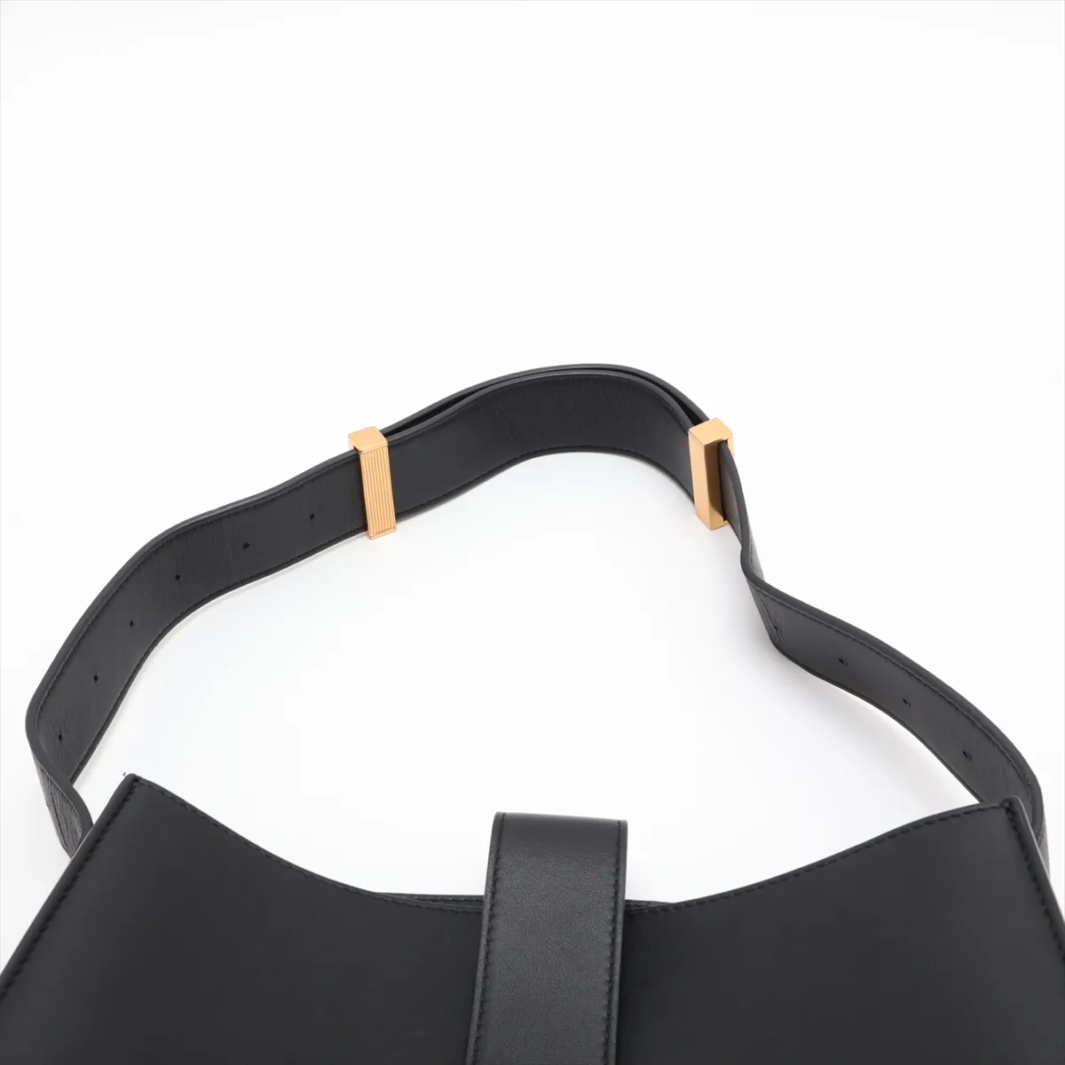 Marie Leather Shoulder Bag, Black — view 6