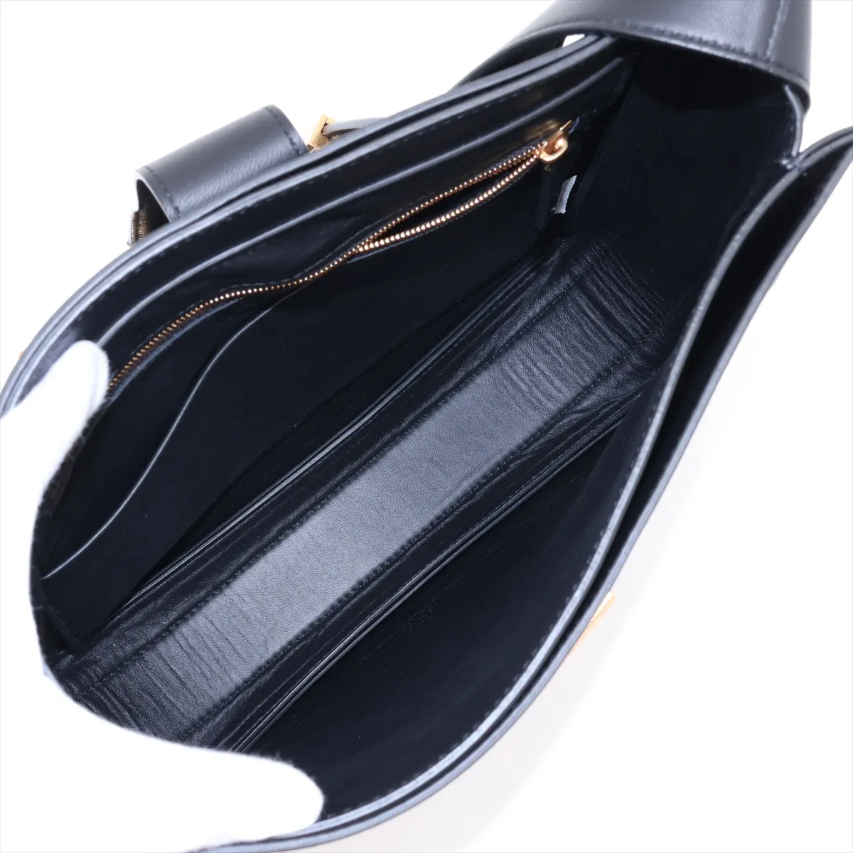 Marie Leather Shoulder Bag, Black — view 7