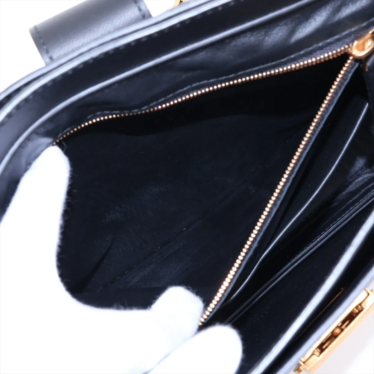 Marie Leather Shoulder Bag, Black — view 8