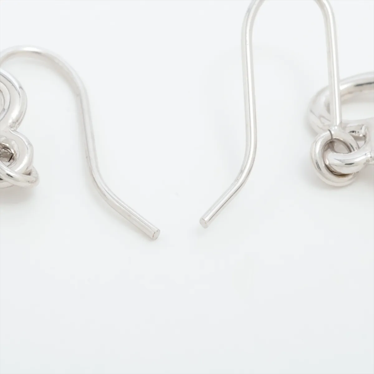 D-logo earrings (for both ears), metal and rhinestone, silver. Shows signs of wear, — view 4