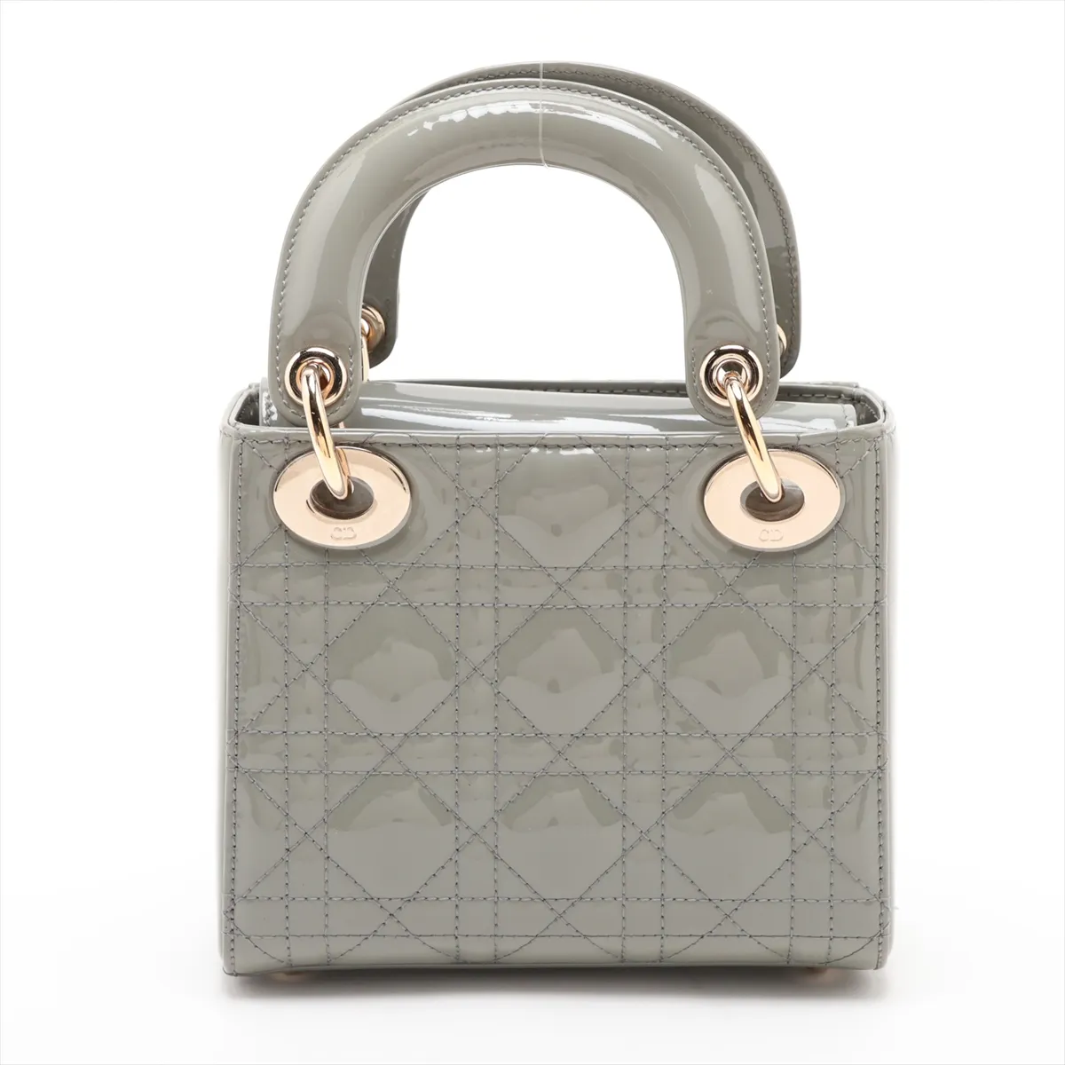Cannage Lady Dior Mini Patent Leather 2-Way Handbag Green — view 2