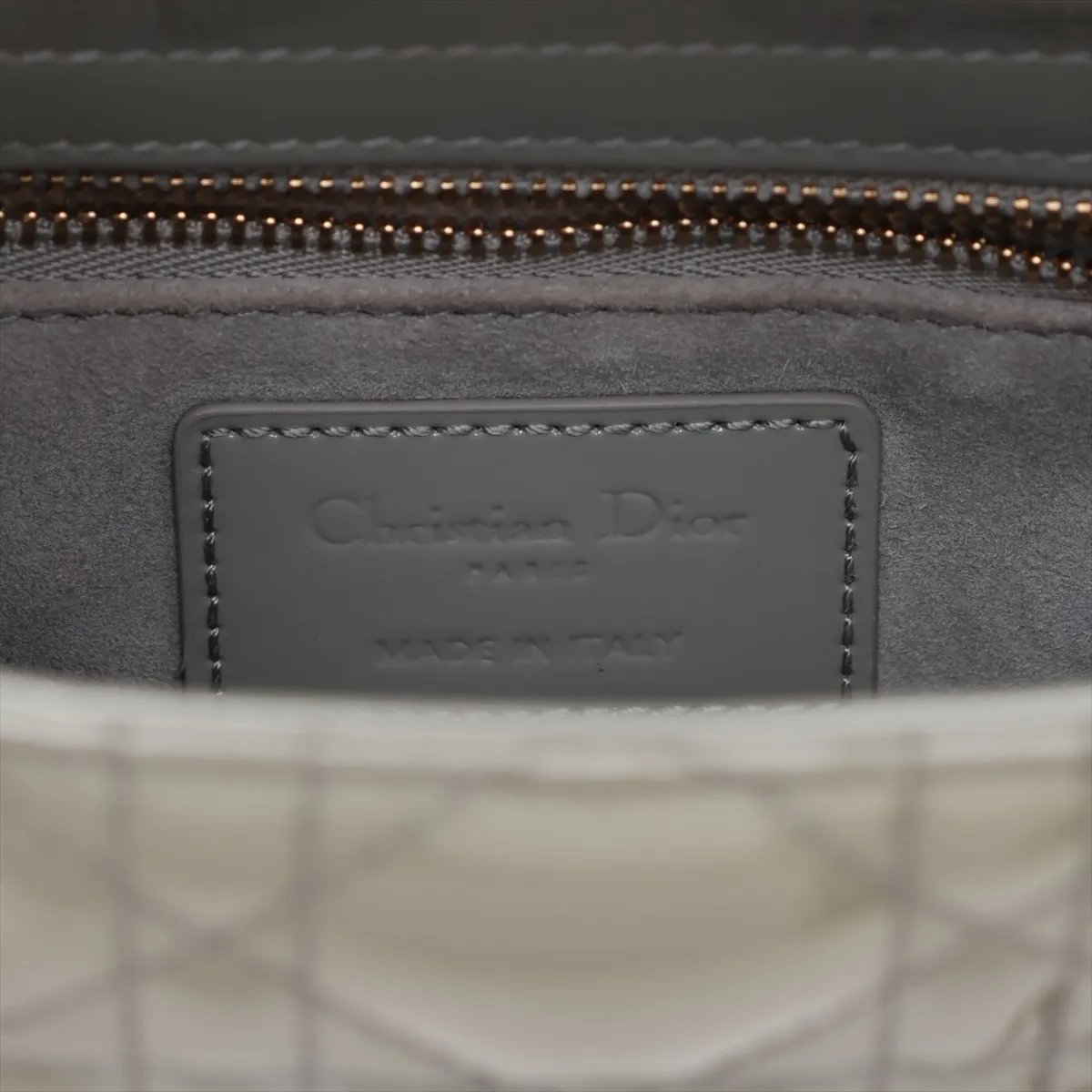 Cannage Lady Dior Mini Patent Leather 2-Way Handbag Green — view 10