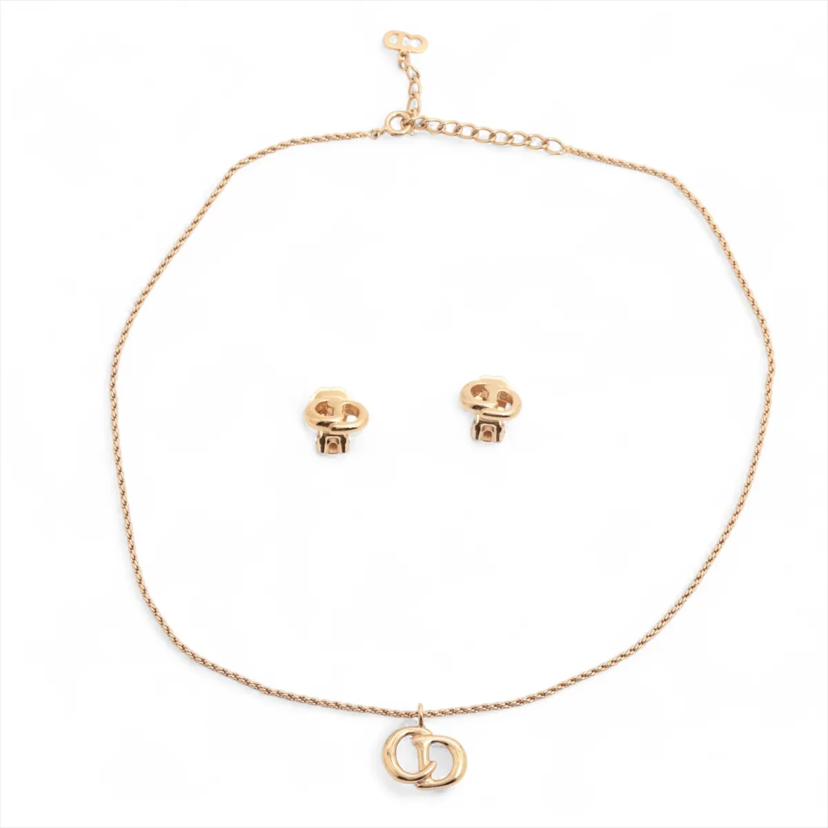 CD logo necklace (GP gold), with
