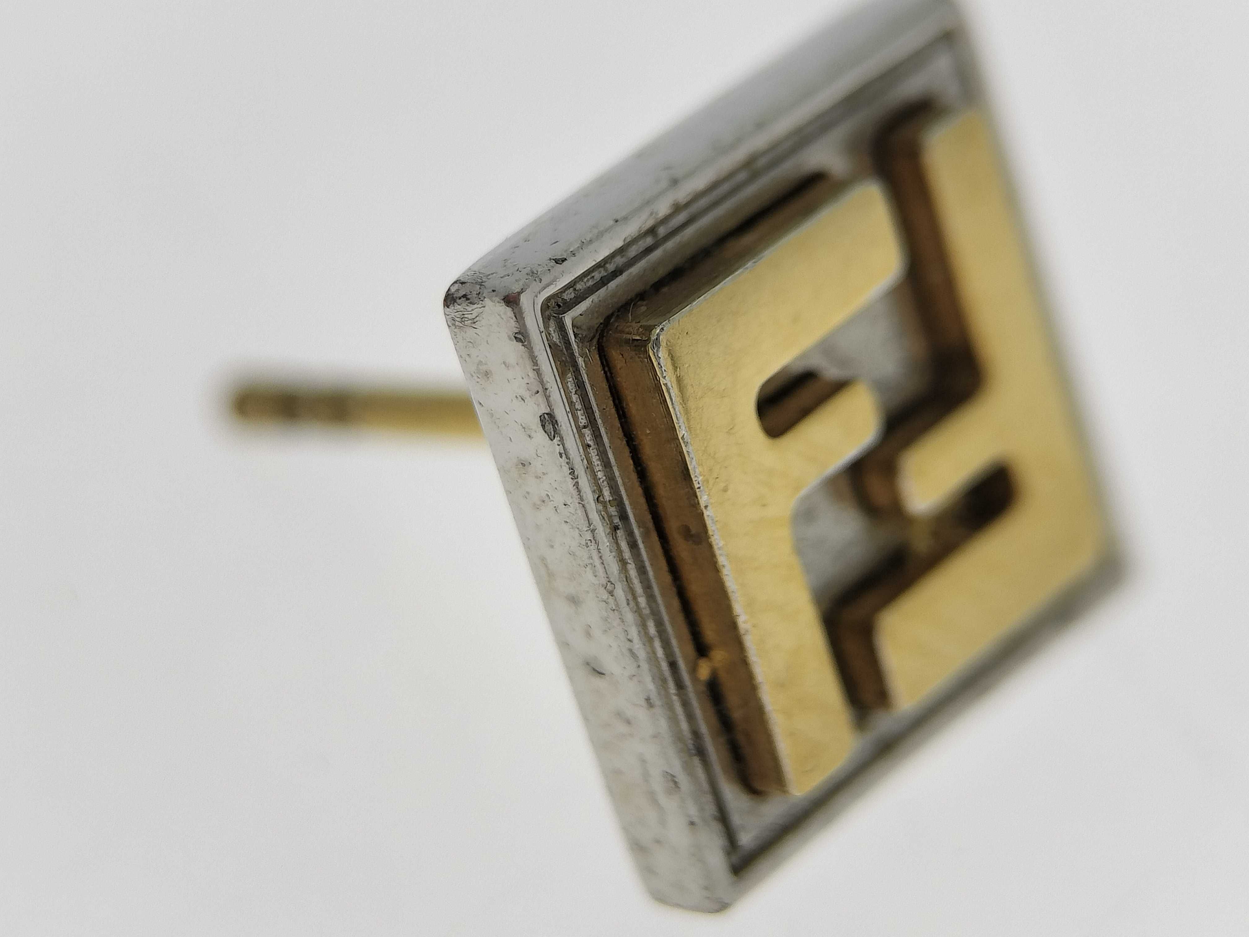 FF Logo Square Gold/Silver Tone Earring (Single Earring) — view 11