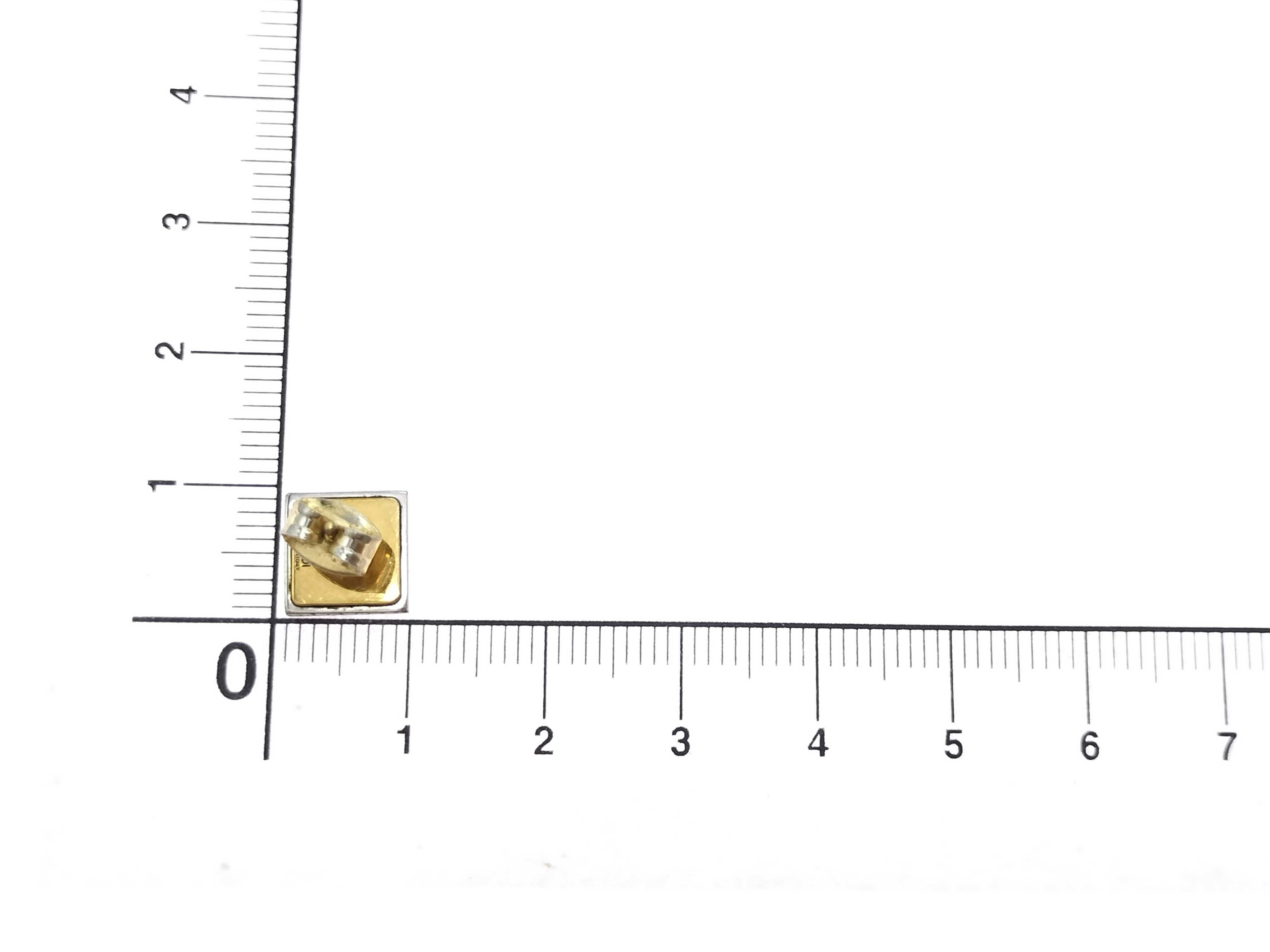 FF Logo Square Gold/Silver Tone Earring (Single Earring) — view 12