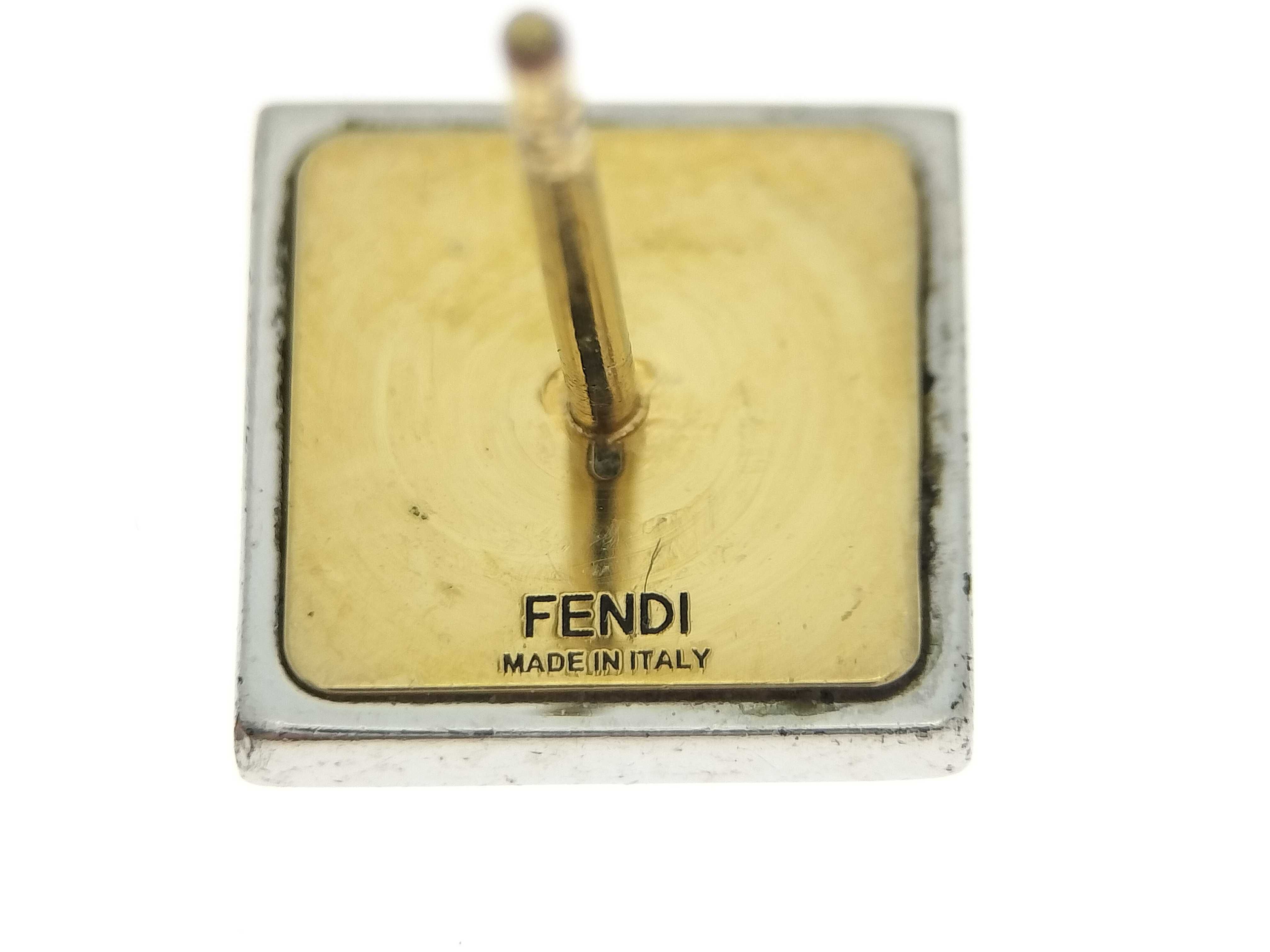 FF Logo Square Gold/Silver Tone Earring (Single Earring) — view 8