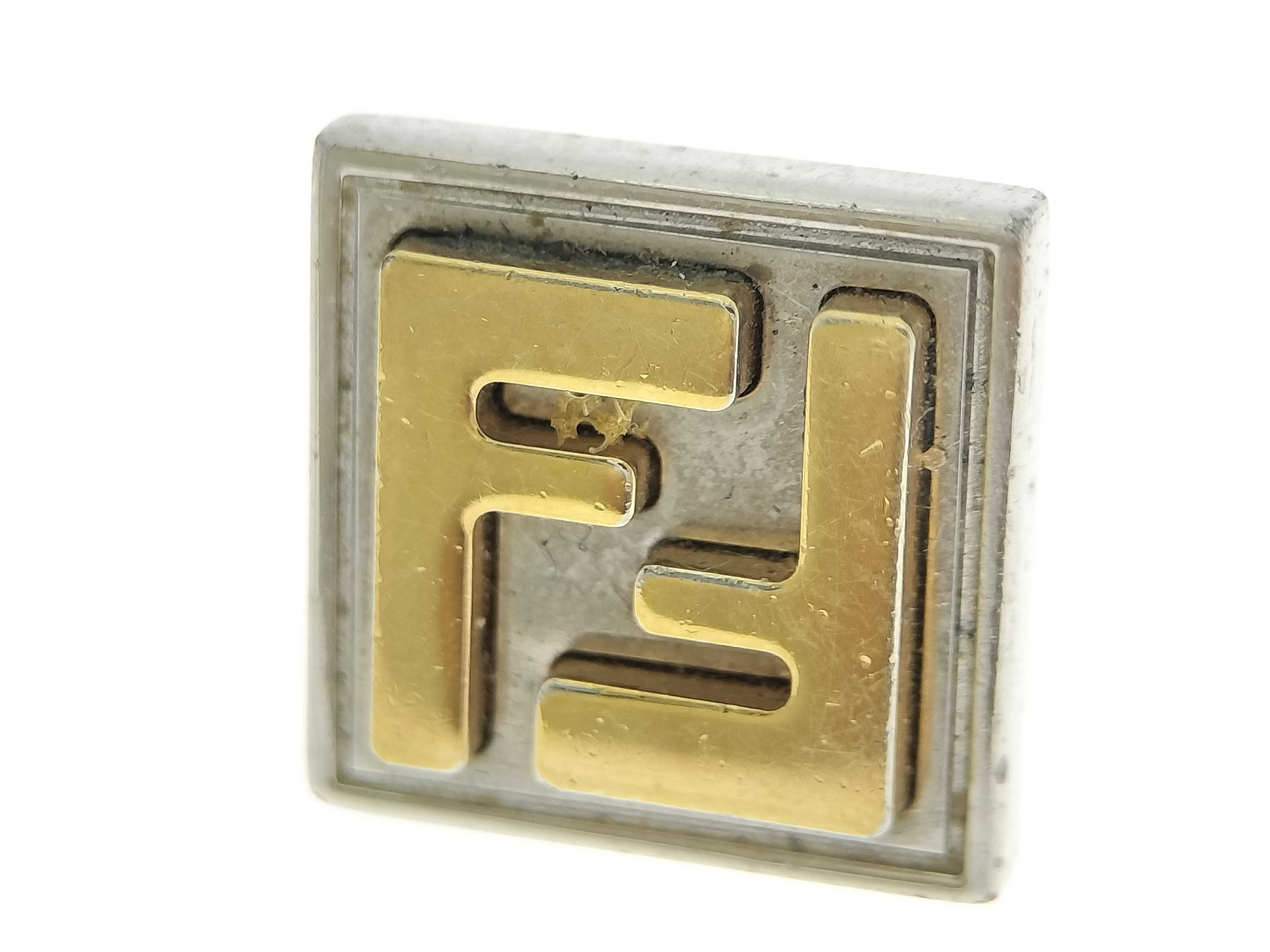 FF Logo Square Gold/Silver Tone Earring (Single Earring) — view 10