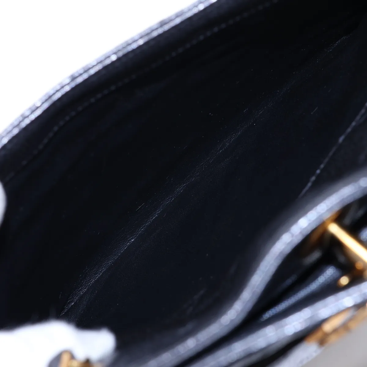 Matelassé Caviar Skin Chain Tote Bag, Black with Gold Hardware, Item No. 3106980 (Serial No. 3) — view 9
