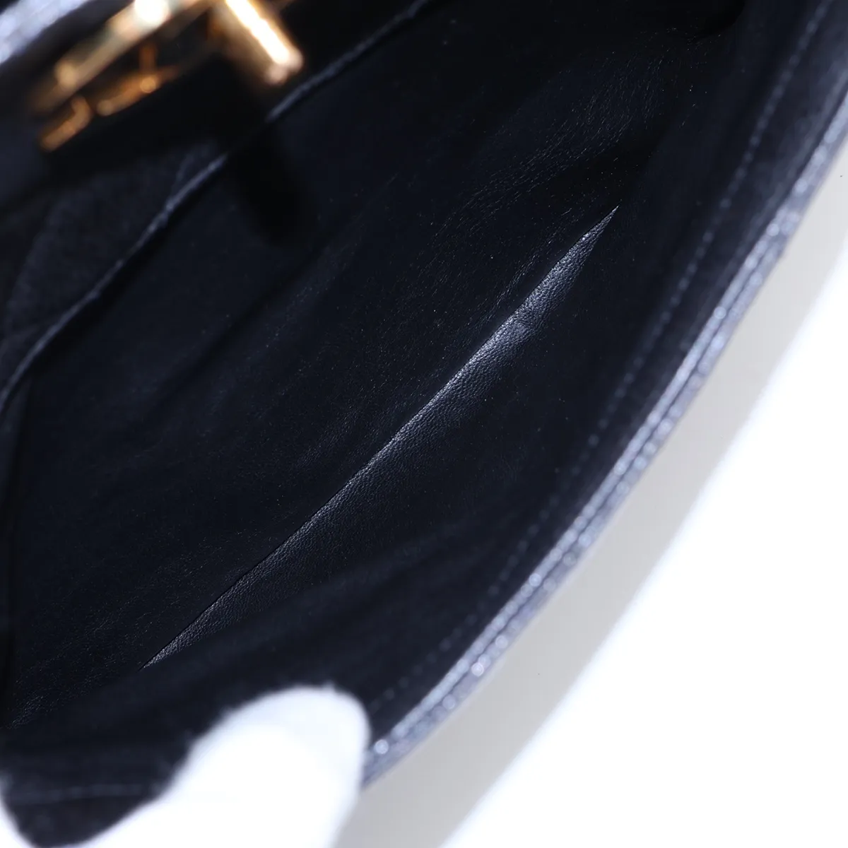 Matelassé Caviar Skin Chain Tote Bag, Black with Gold Hardware, Item No. 3106980 (Serial No. 3) — view 10