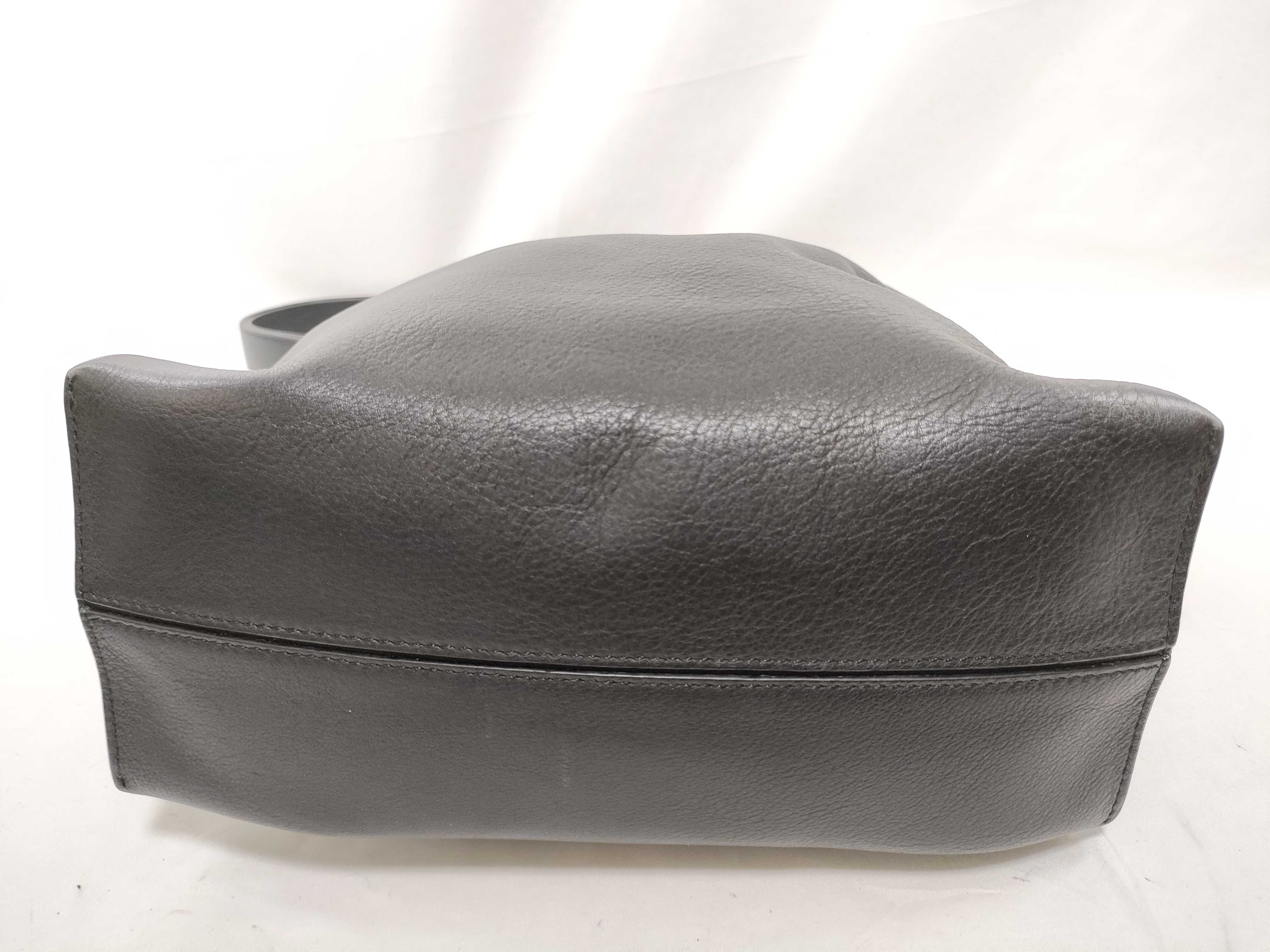 Flamenco Knot Leather Shoulder Bag, Black — view 7