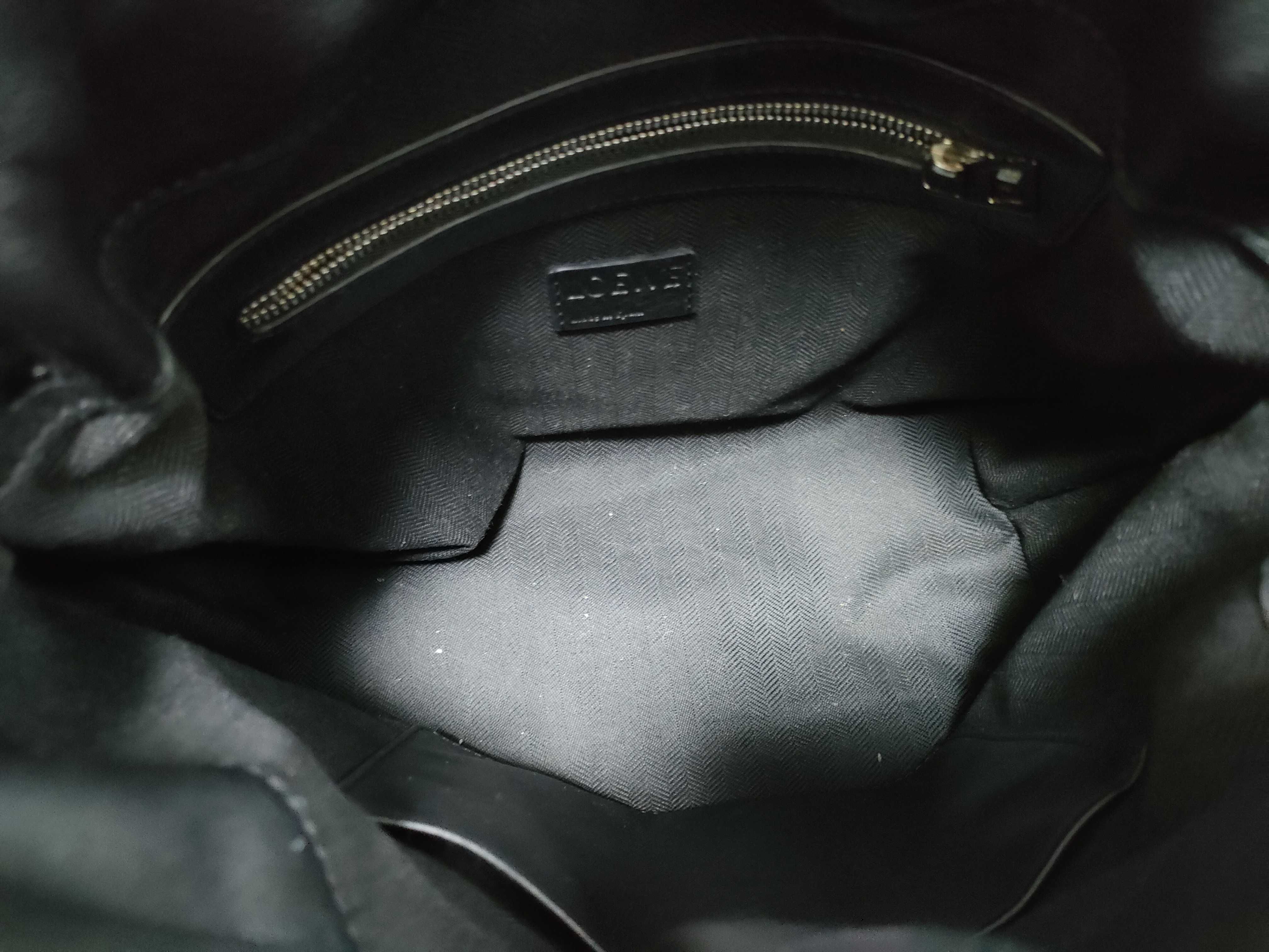 Flamenco Knot Leather Shoulder Bag, Black — view 10