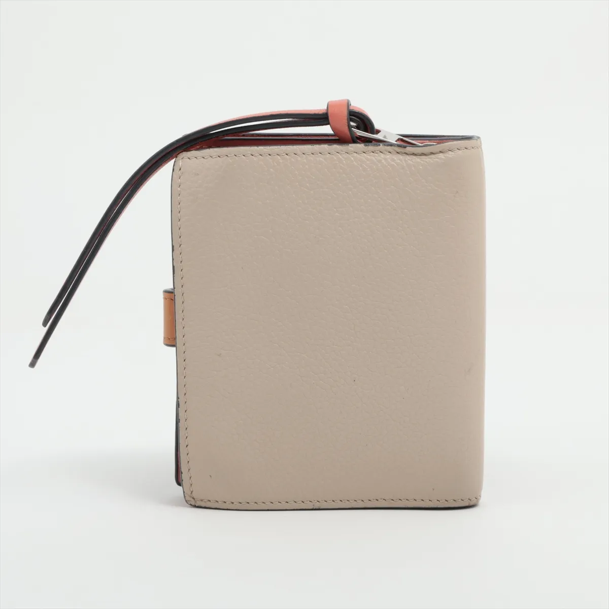 Anagram Compact Zip Leather Compact Wallet Beige — view 2