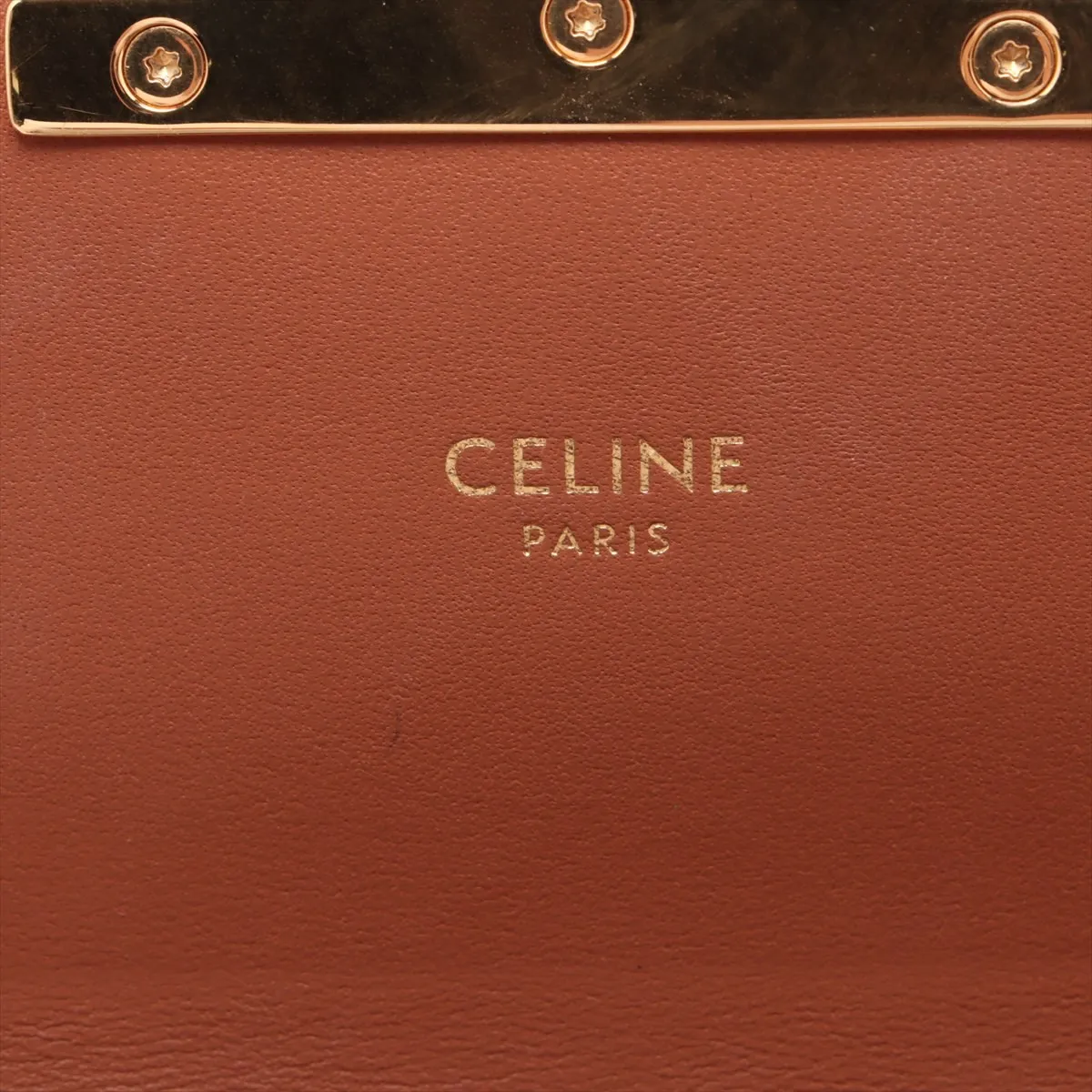 Triomphe PVC x Leather Chain Shoulder Bag, Brown — view 7