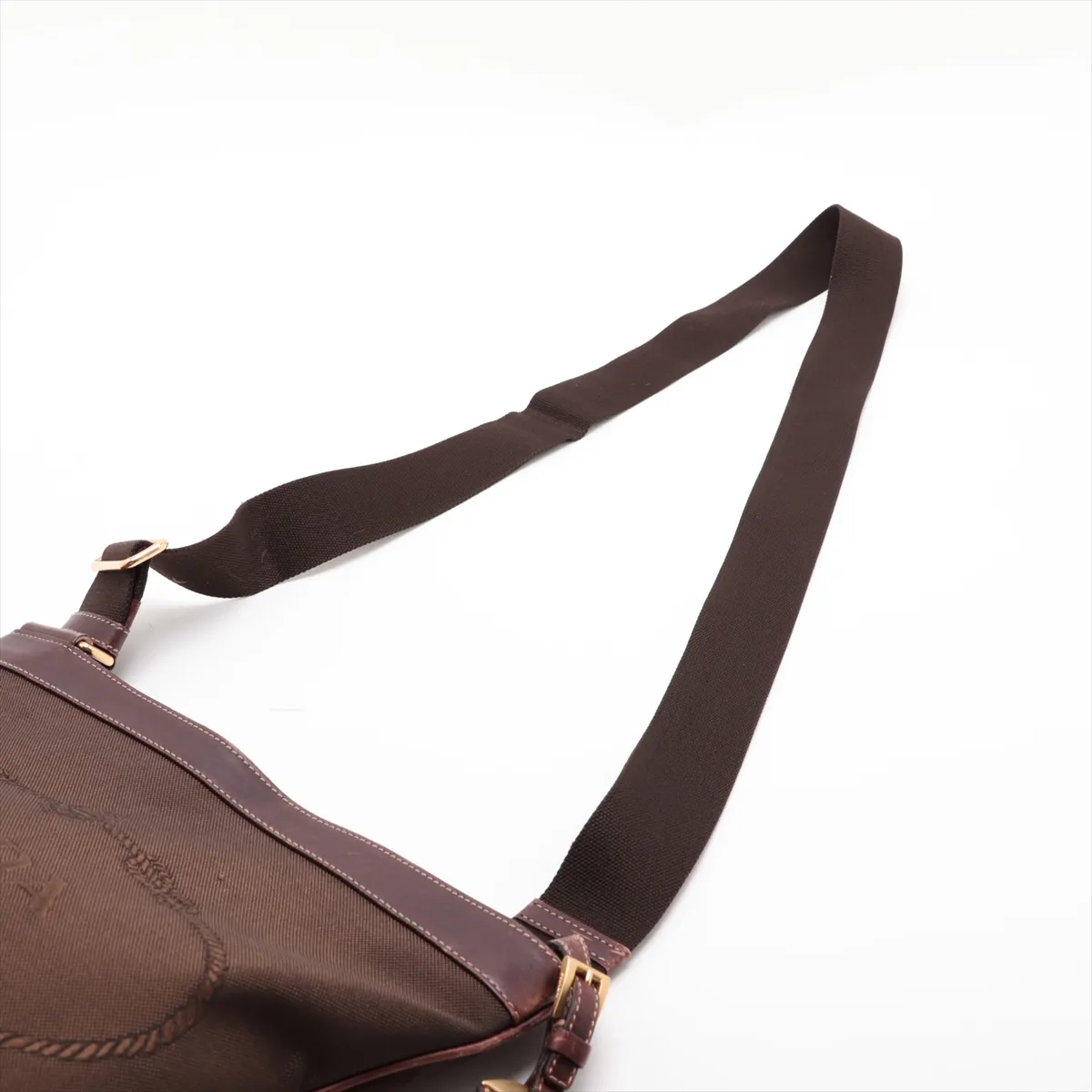 canvas and leather shoulder bag, khaki — view 5