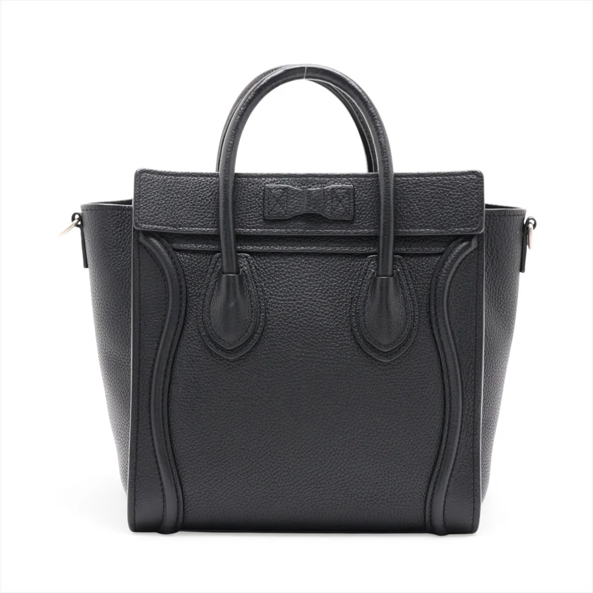 Luggage Nano Shopper Leather 2-Way Handbag, Black — view 2
