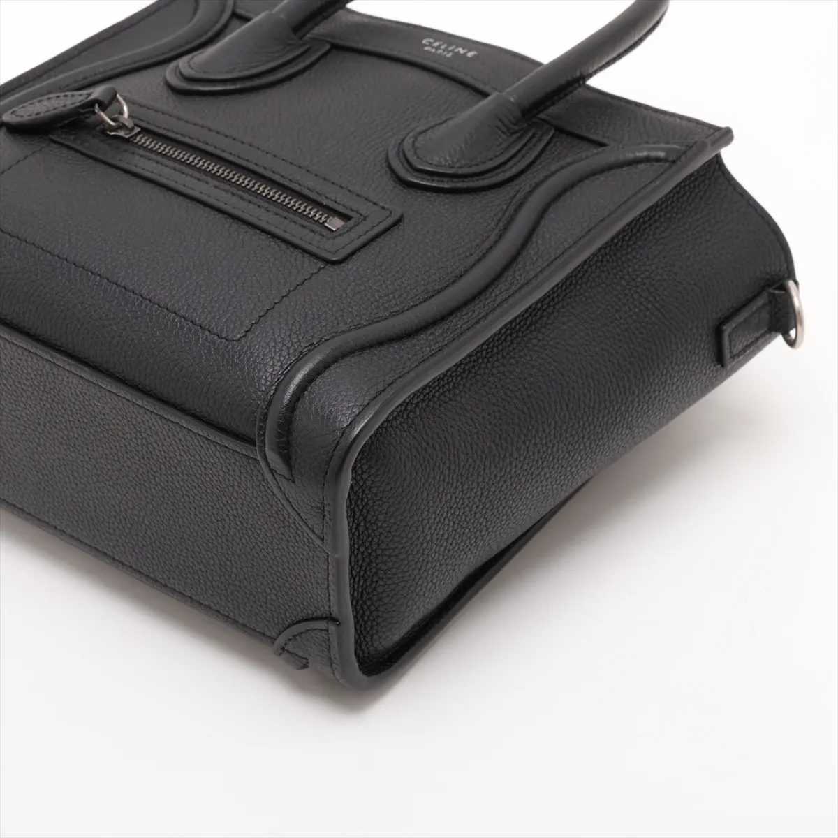 Luggage Nano Shopper Leather 2-Way Handbag, Black — view 3