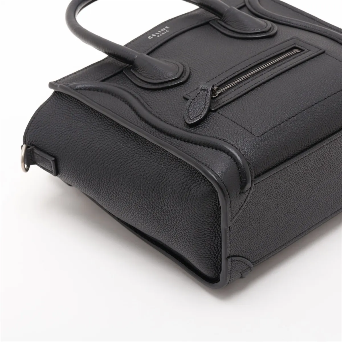 Luggage Nano Shopper Leather 2-Way Handbag, Black — view 4