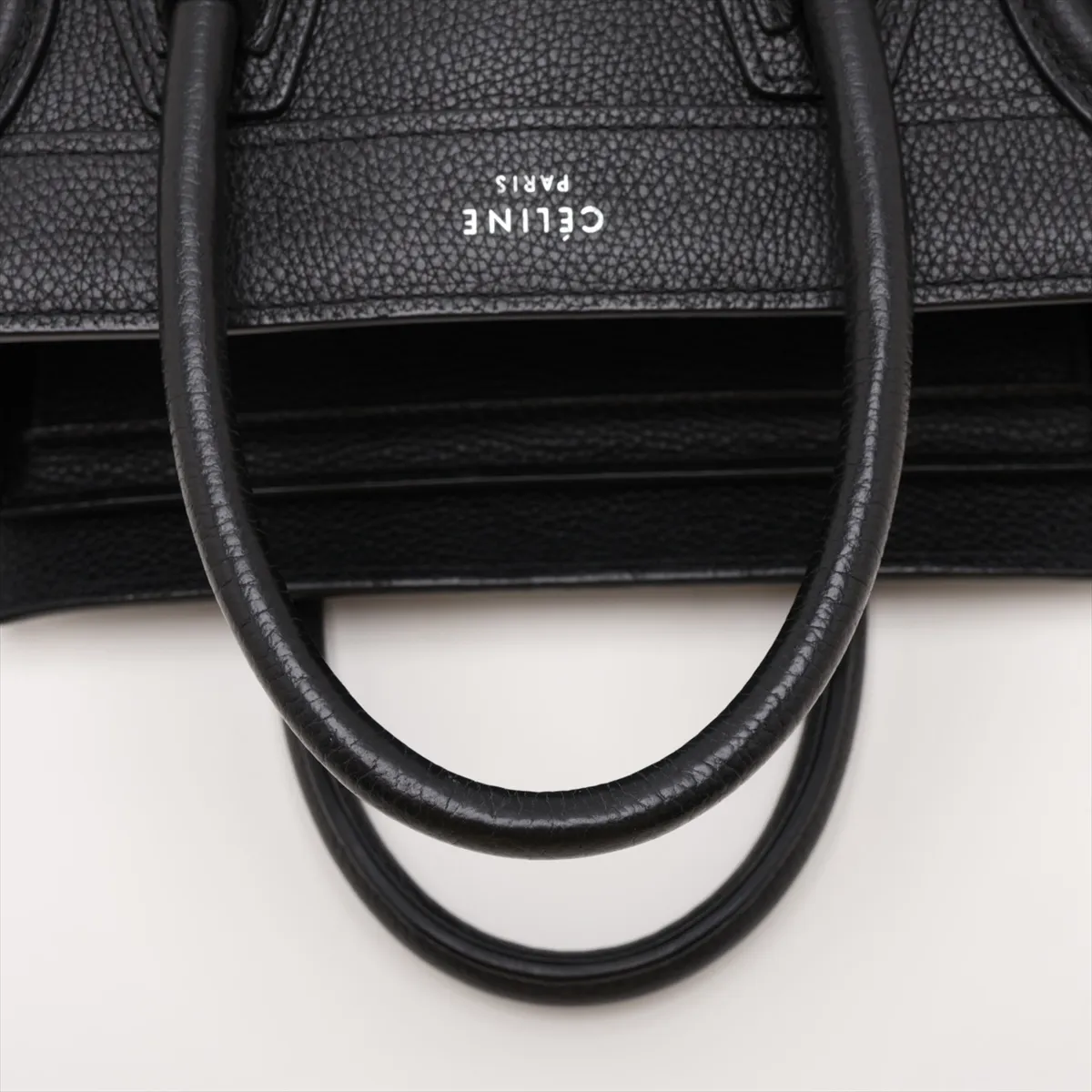 Luggage Nano Shopper Leather 2-Way Handbag, Black — view 5