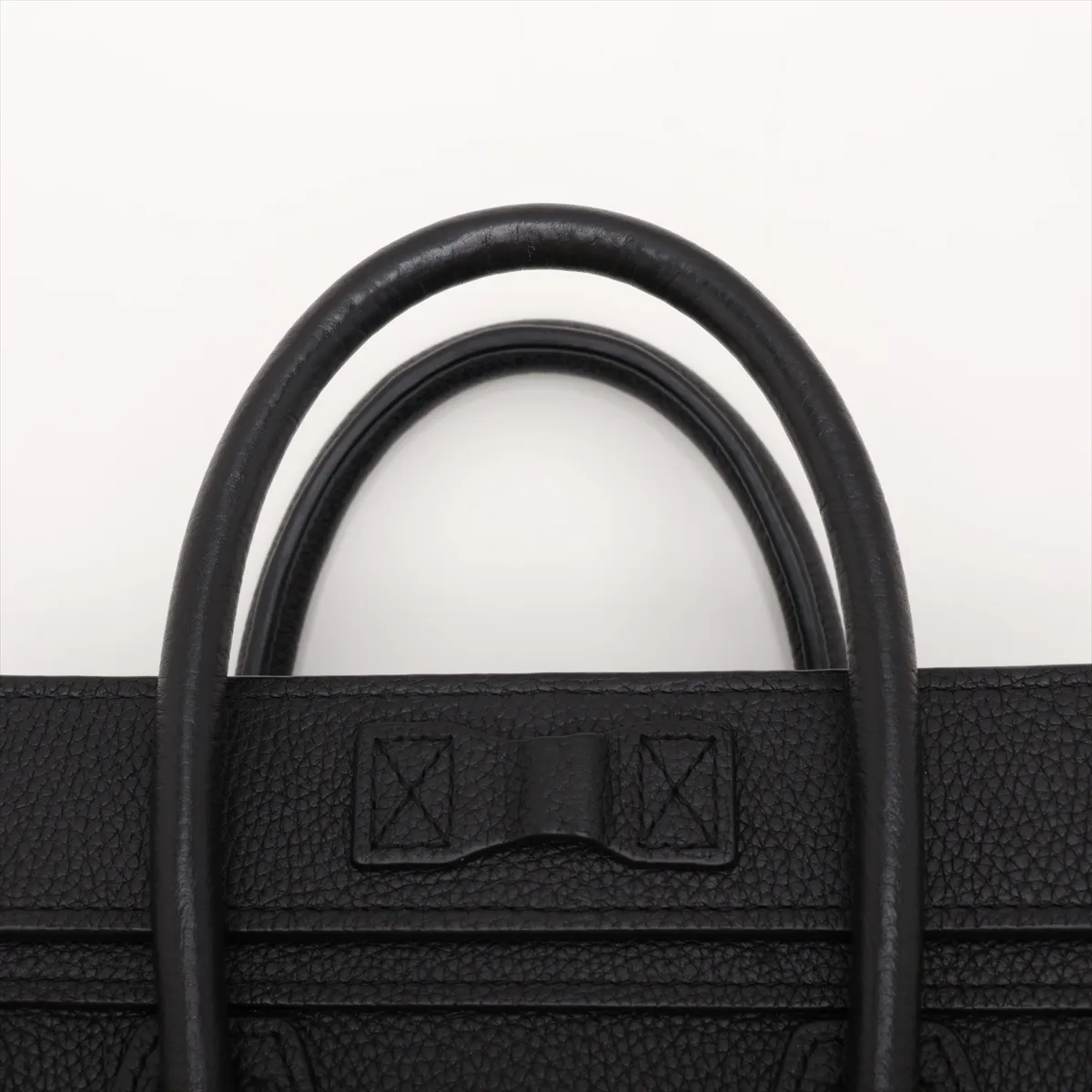 Luggage Nano Shopper Leather 2-Way Handbag, Black — view 6