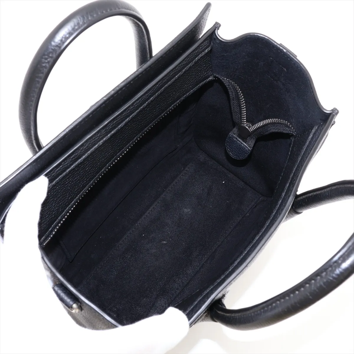 Luggage Nano Shopper Leather 2-Way Handbag, Black — view 8