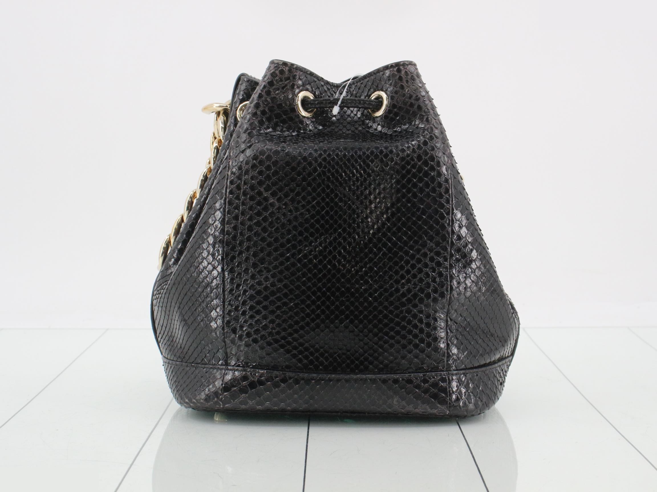 Python Chain Semi-Shoulder Bag, Black — view 2