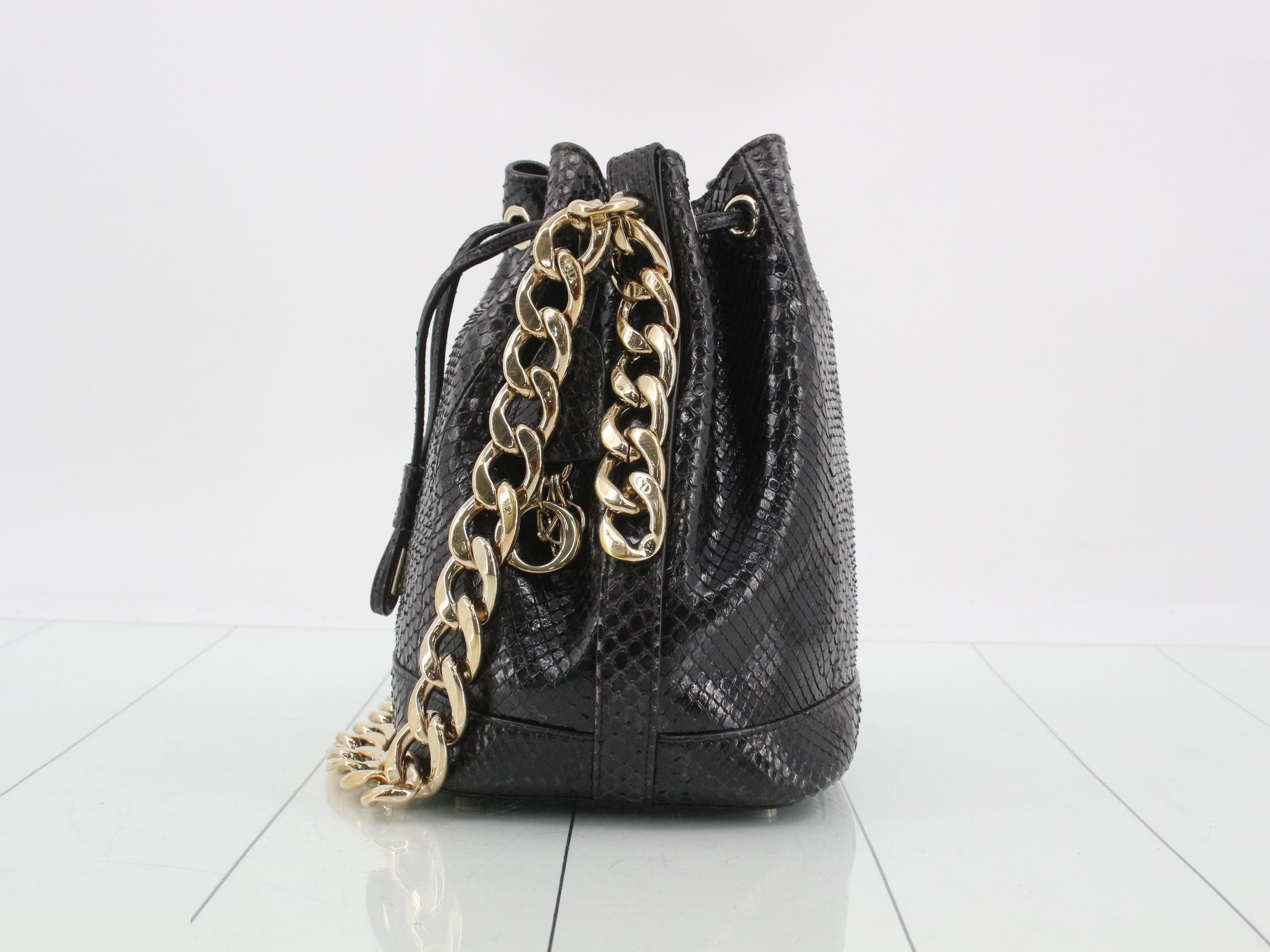 Python Chain Semi-Shoulder Bag, Black — view 3