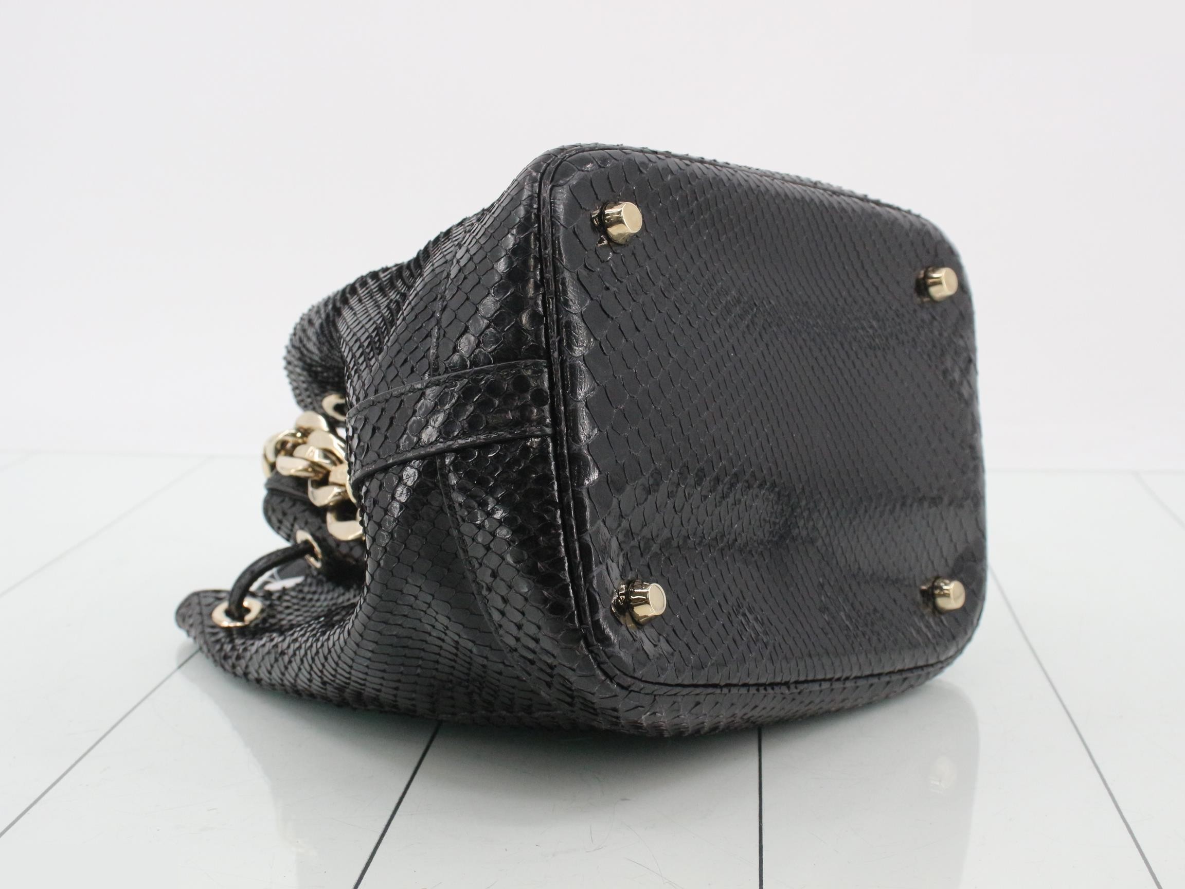 Python Chain Semi-Shoulder Bag, Black — view 5