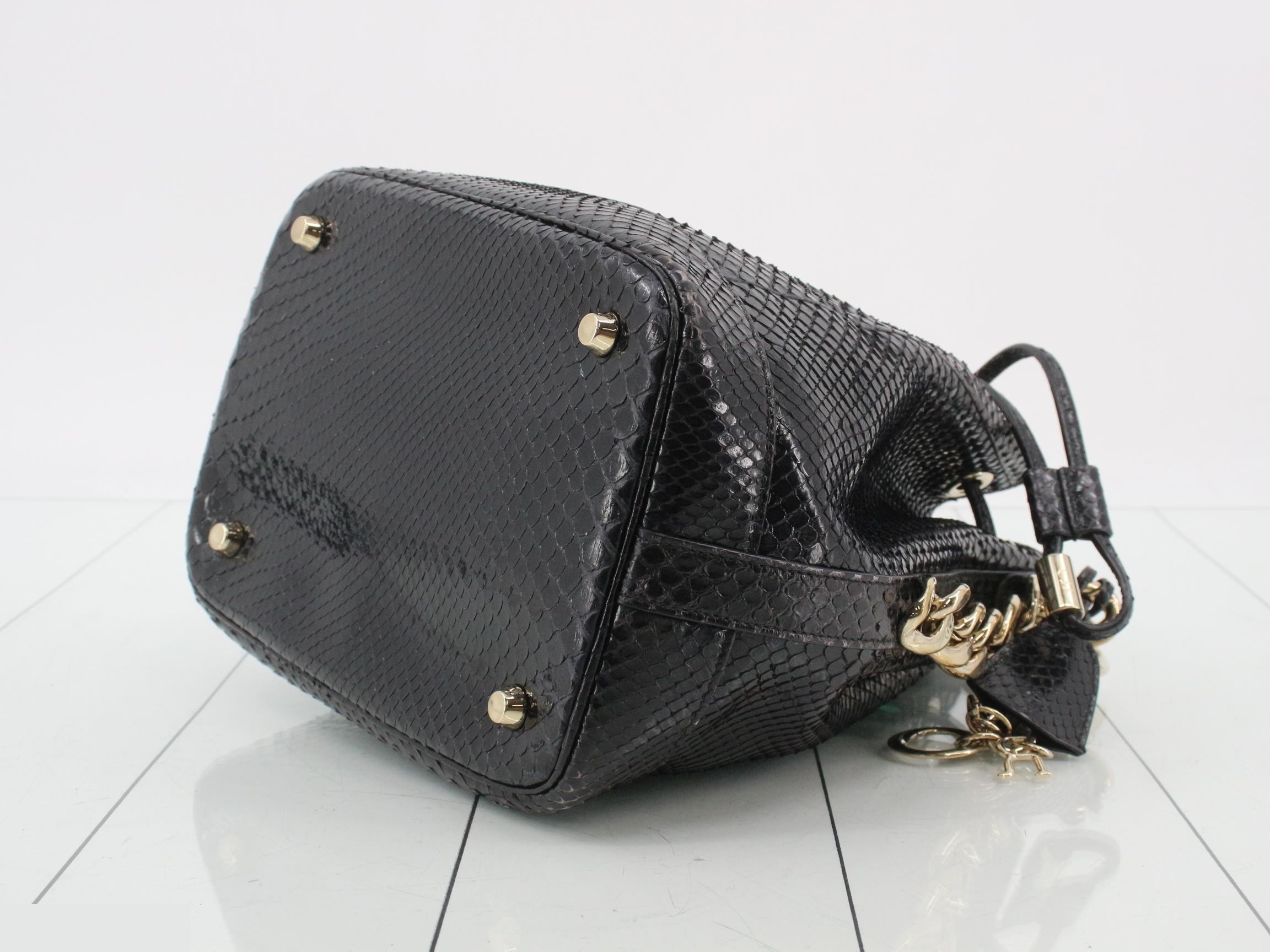Python Chain Semi-Shoulder Bag, Black — view 6