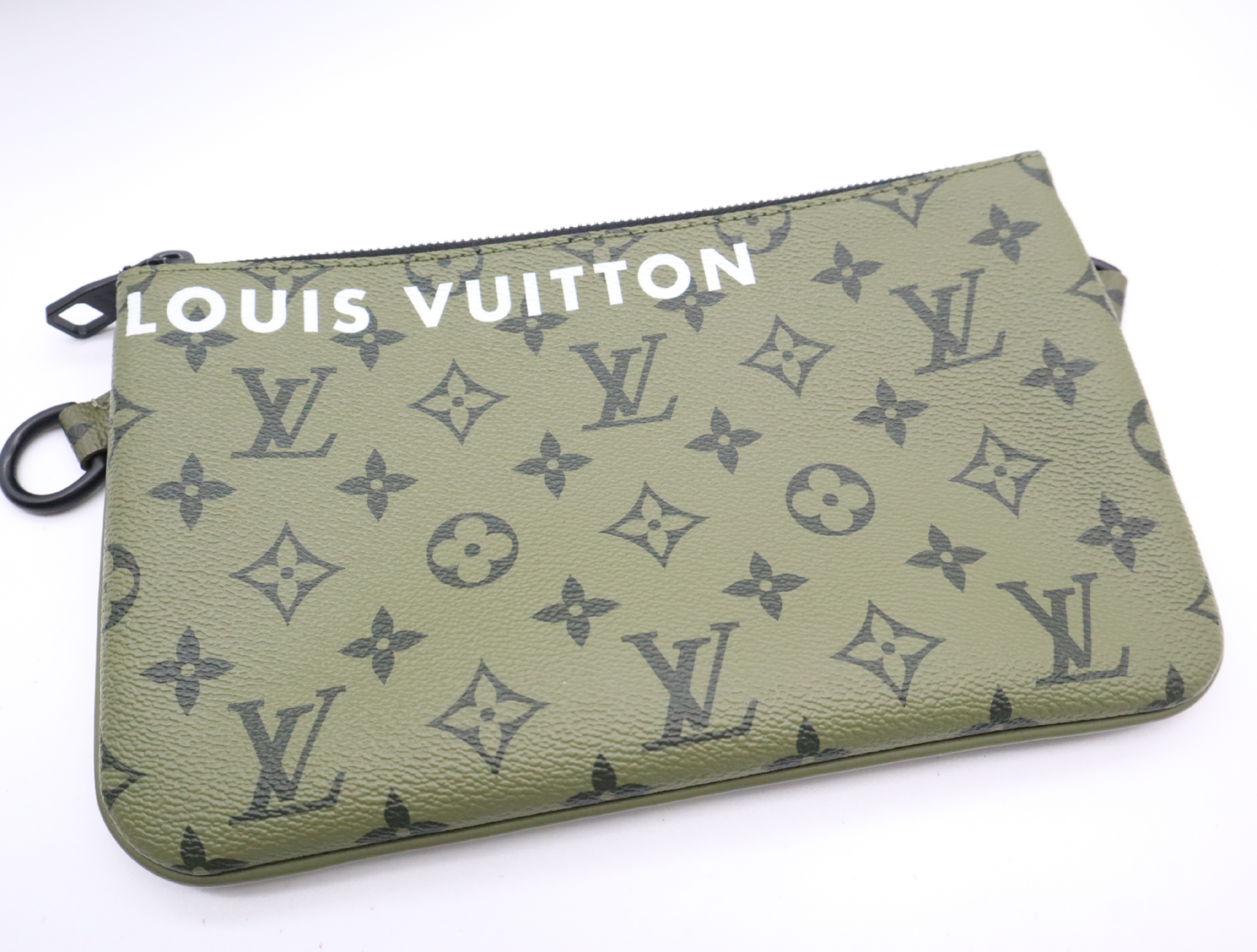 M23783 Monogram Trio Messenger Bag, Khaki, with Shoulder Strap, Pouch, and Coin Case. RFID-enabled. — view 13