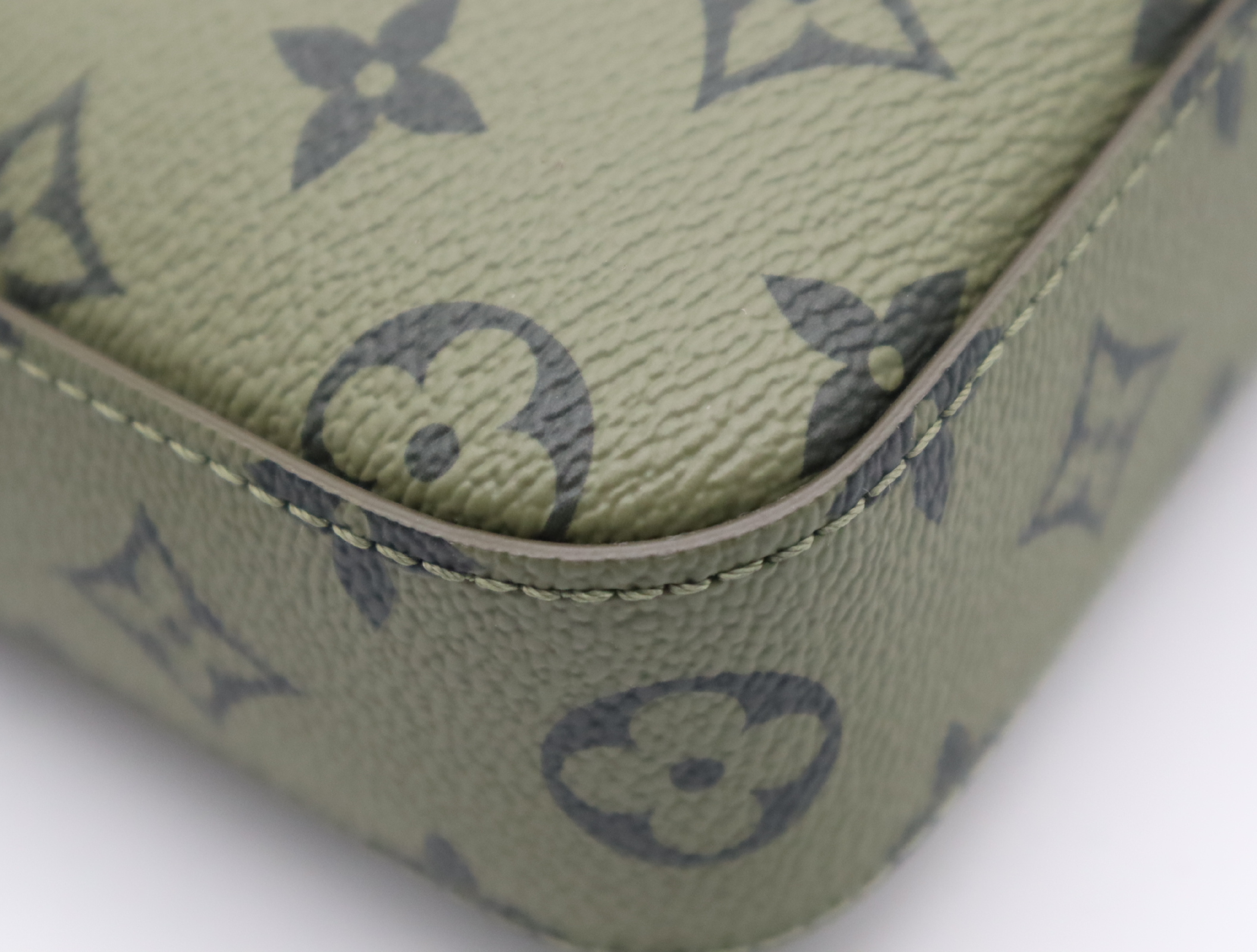 M23783 Monogram Trio Messenger Bag, Khaki, with Shoulder Strap, Pouch, and Coin Case. RFID-enabled. — view 6