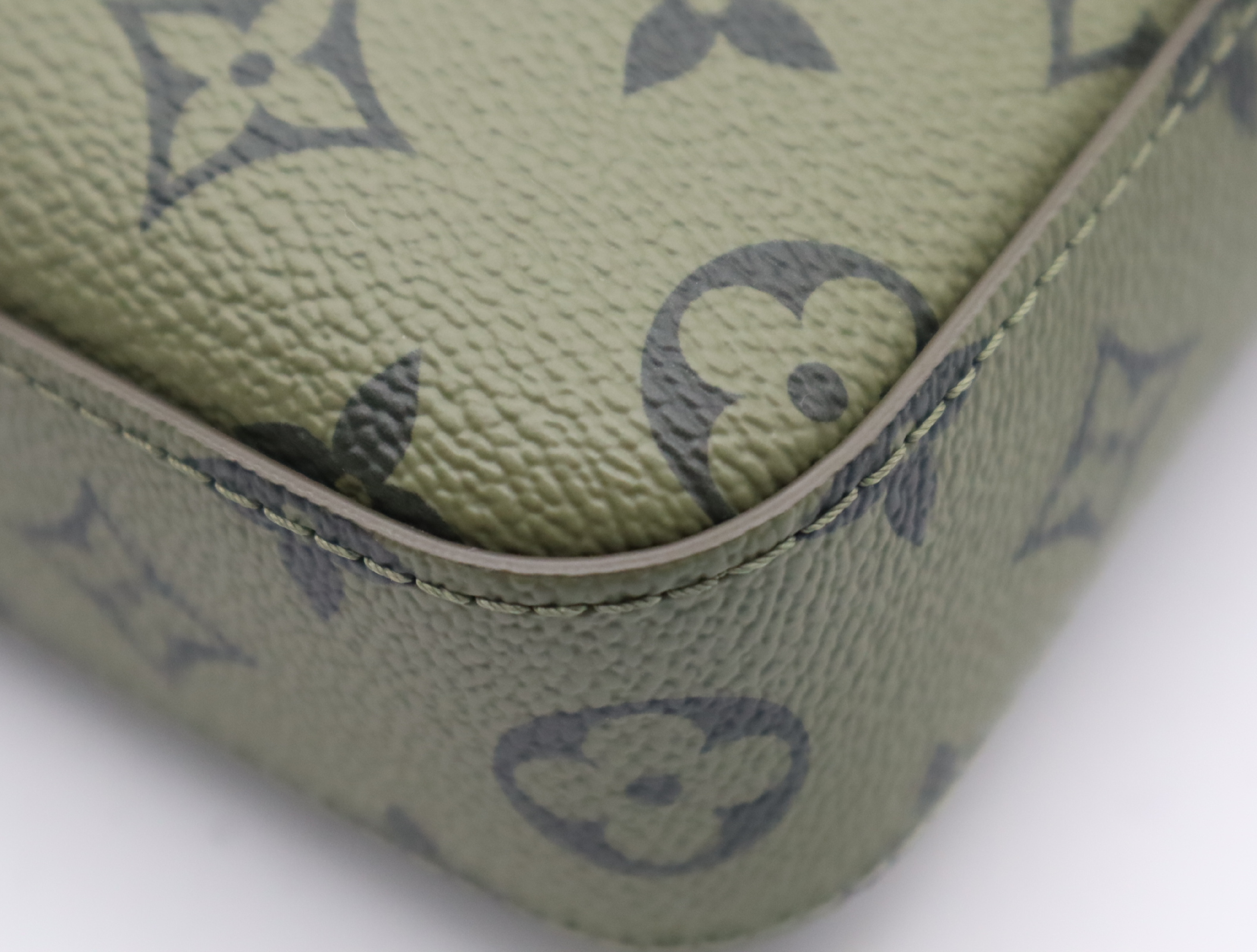 M23783 Monogram Trio Messenger Bag, Khaki, with Shoulder Strap, Pouch, and Coin Case. RFID-enabled. — view 7