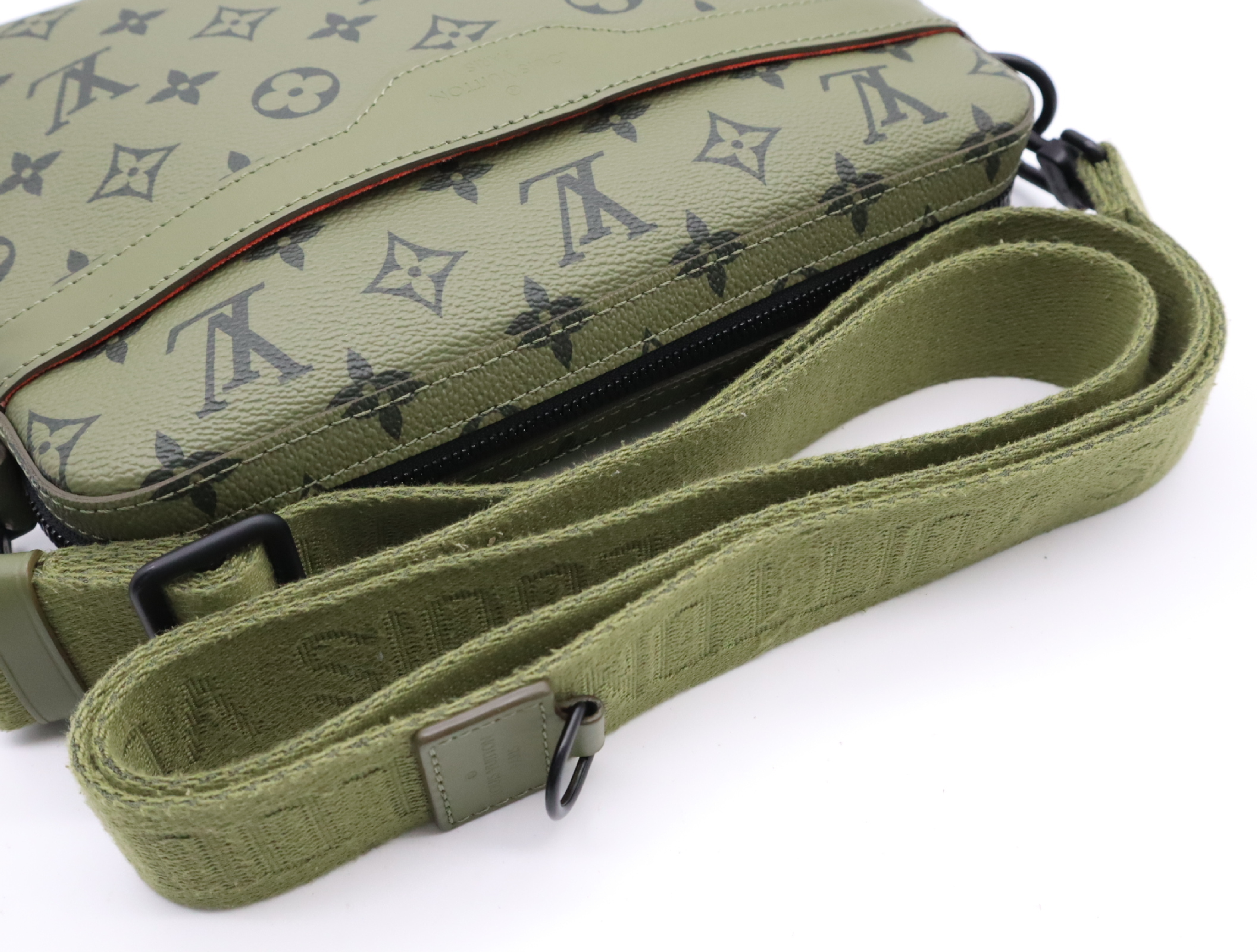 M23783 Monogram Trio Messenger Bag, Khaki, with Shoulder Strap, Pouch, and Coin Case. RFID-enabled. — view 10