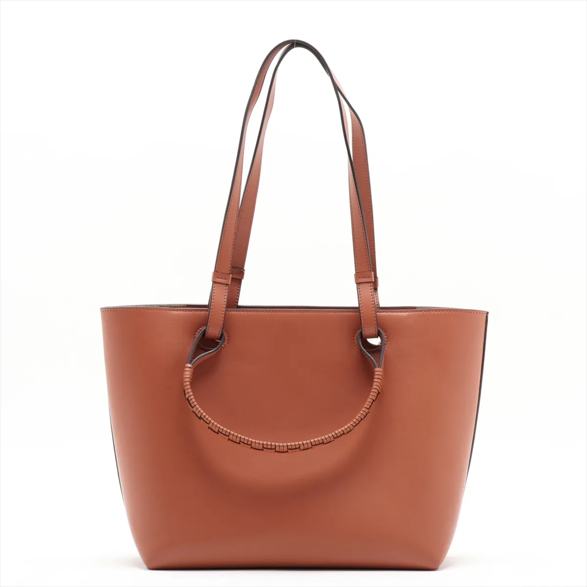 Anagram Leather 2-Way Tote Bag, Brown — view 2