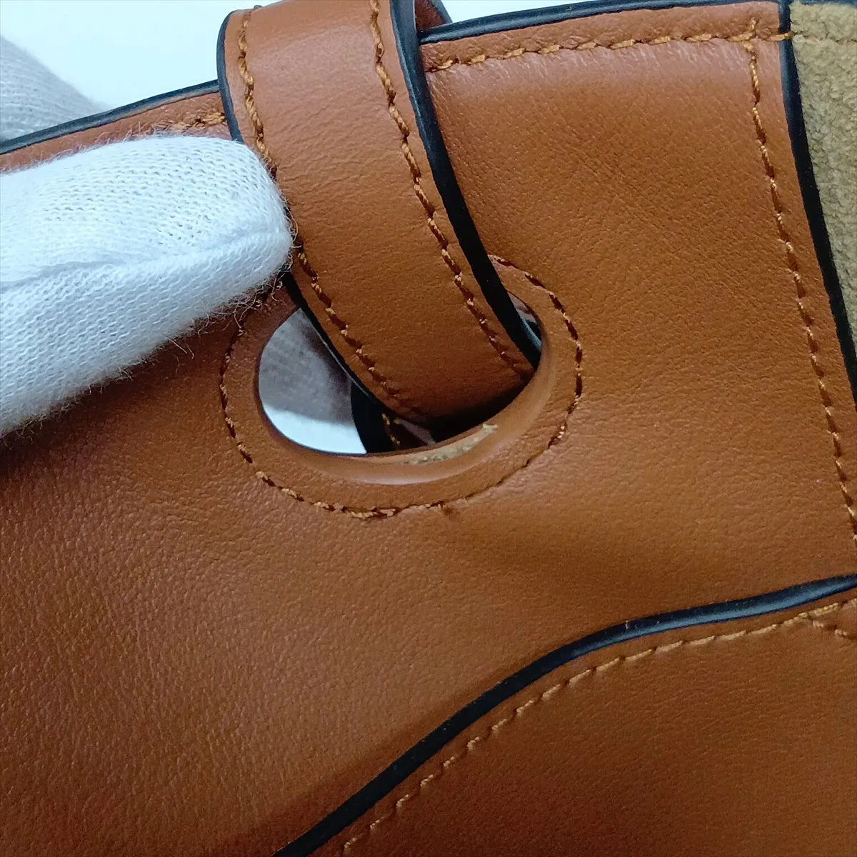 Anagram Leather 2-Way Tote Bag, Brown — view 15
